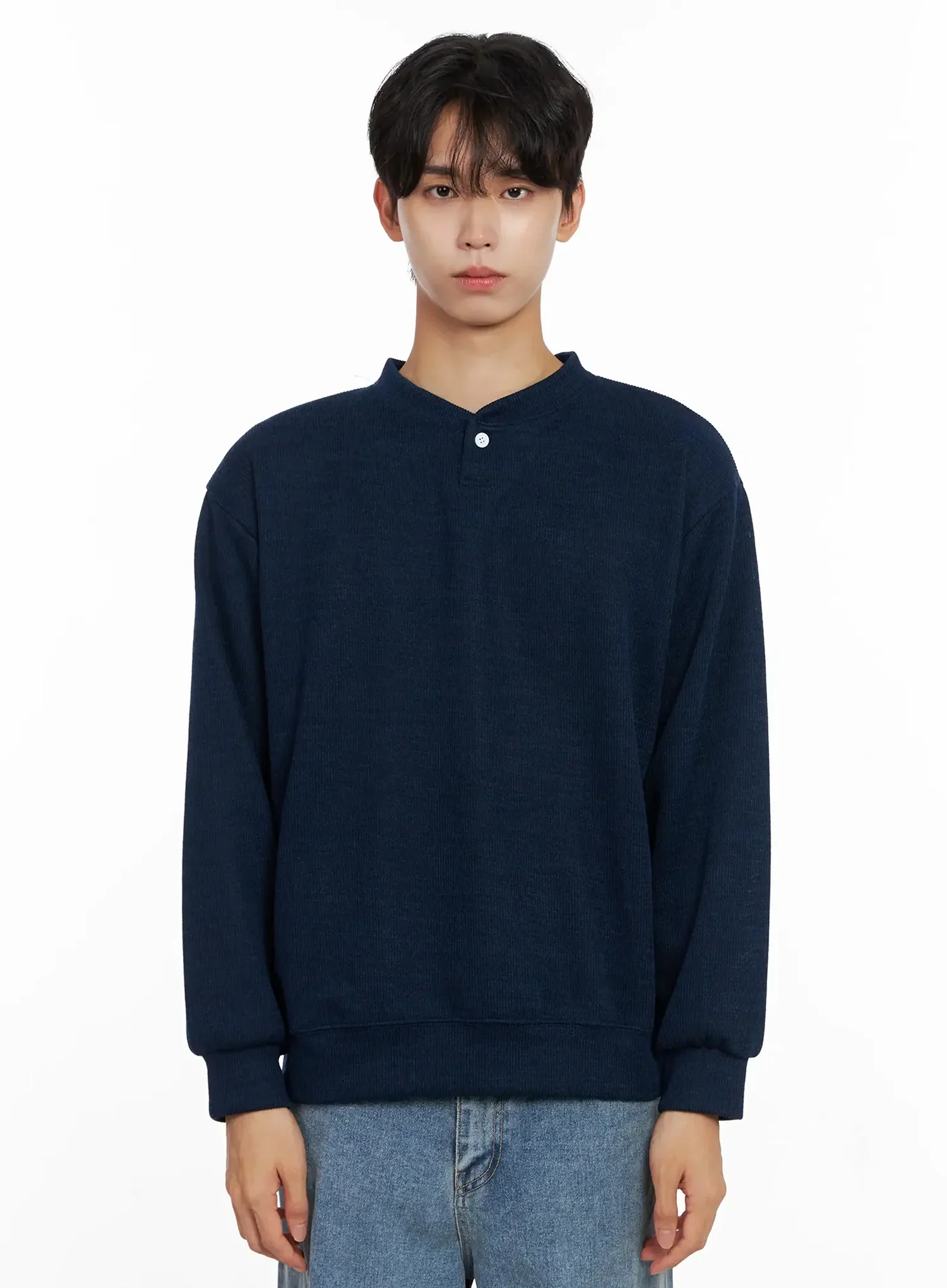 Men's Henley Neck Sweatshirts IO516 - Image 17