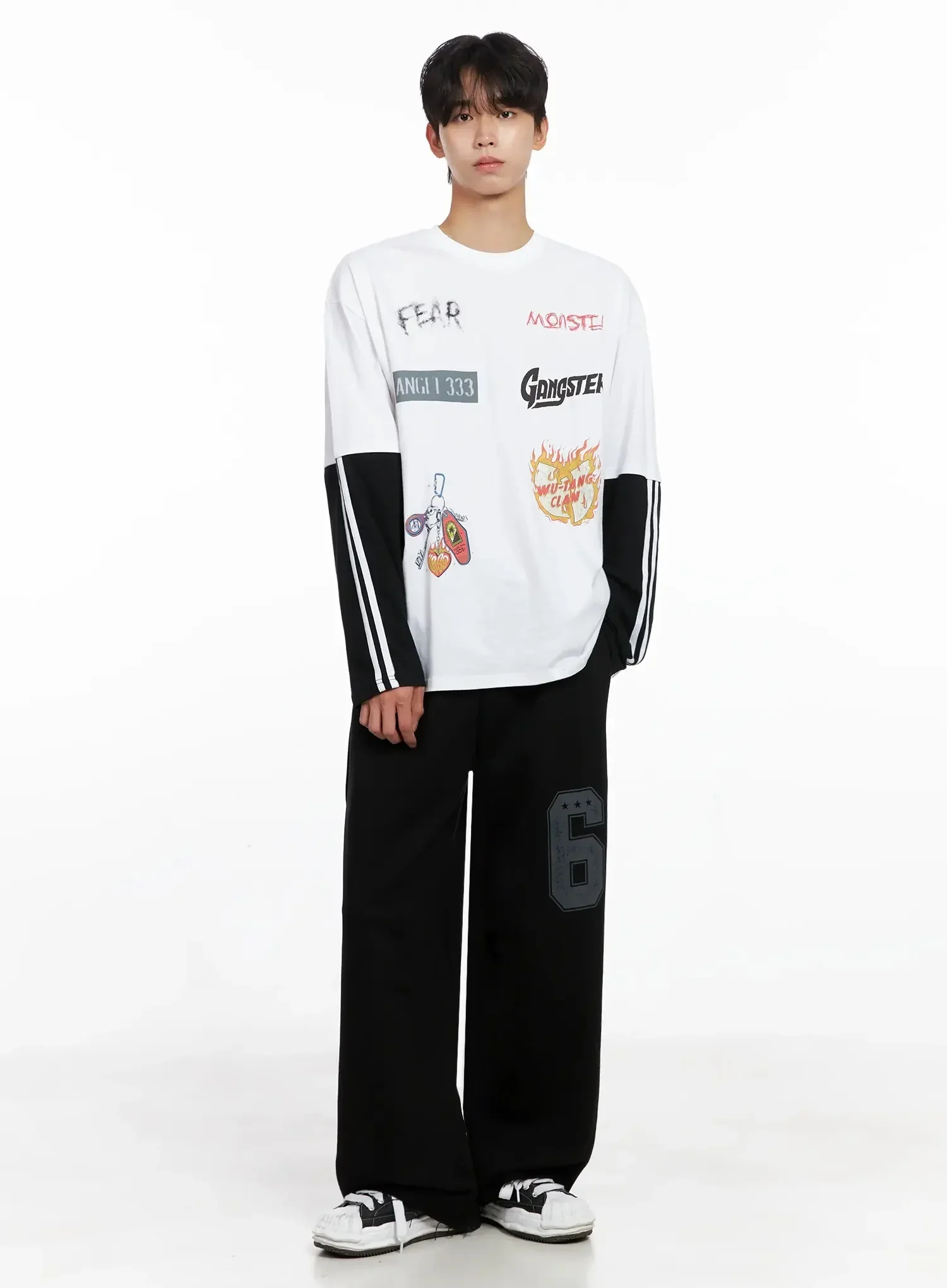 Men's Number Graphic Sweatpants IO516 - Image 3