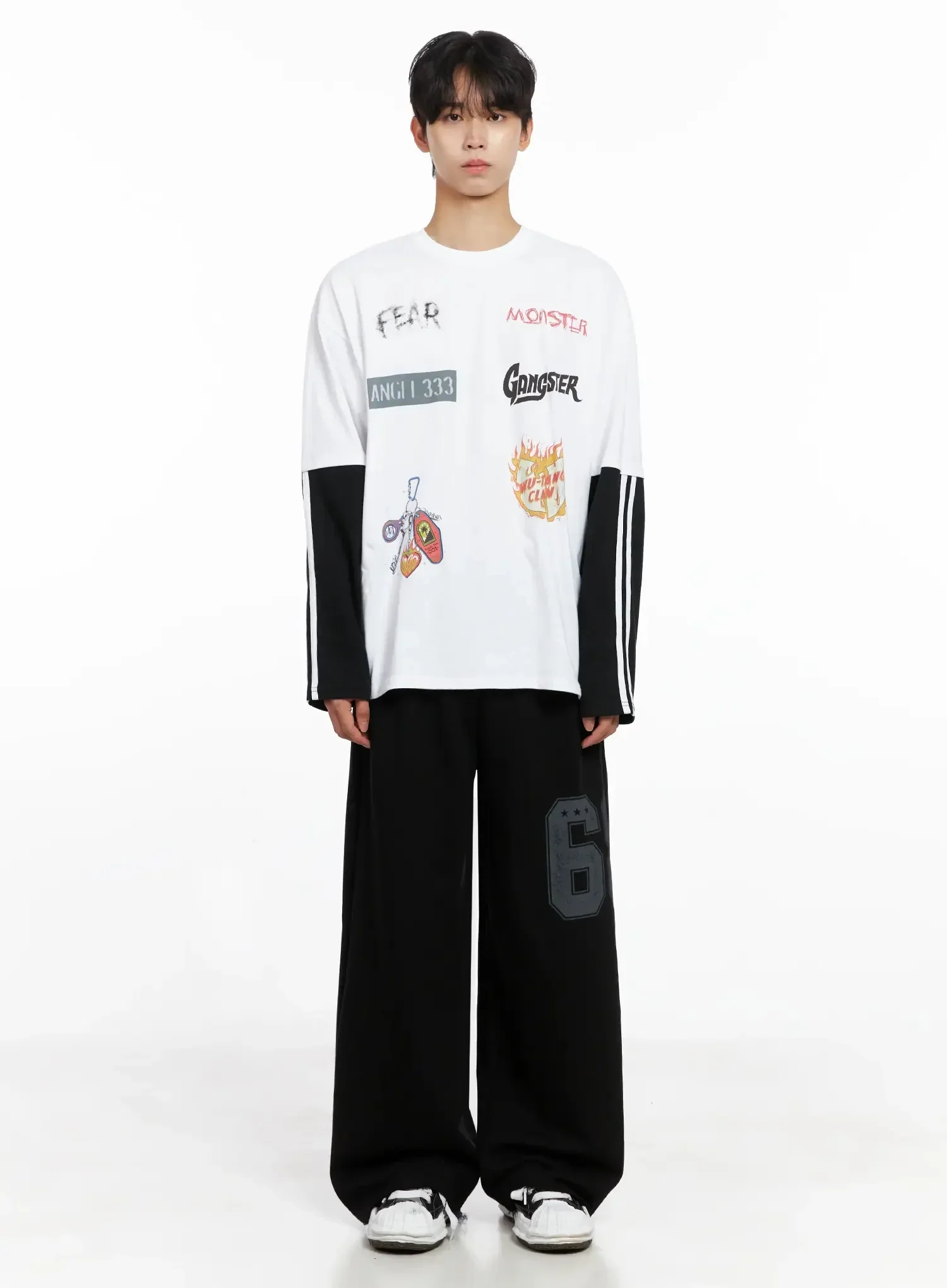 Men's Number Graphic Sweatpants IO516 - Image 9