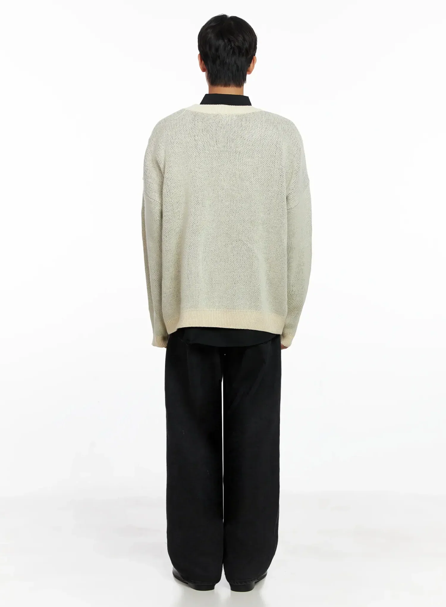 Men's Oversized Graphic Knit Sweater IO516 - Image 8