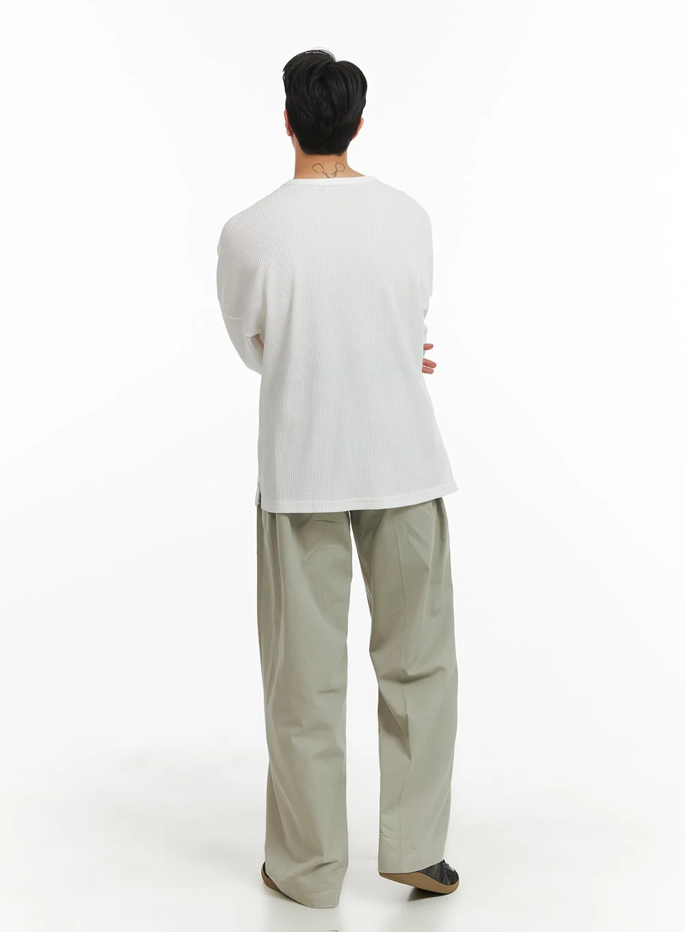 Men's Quarter Button Round Neck Long Sleeve IA401 - Image 7