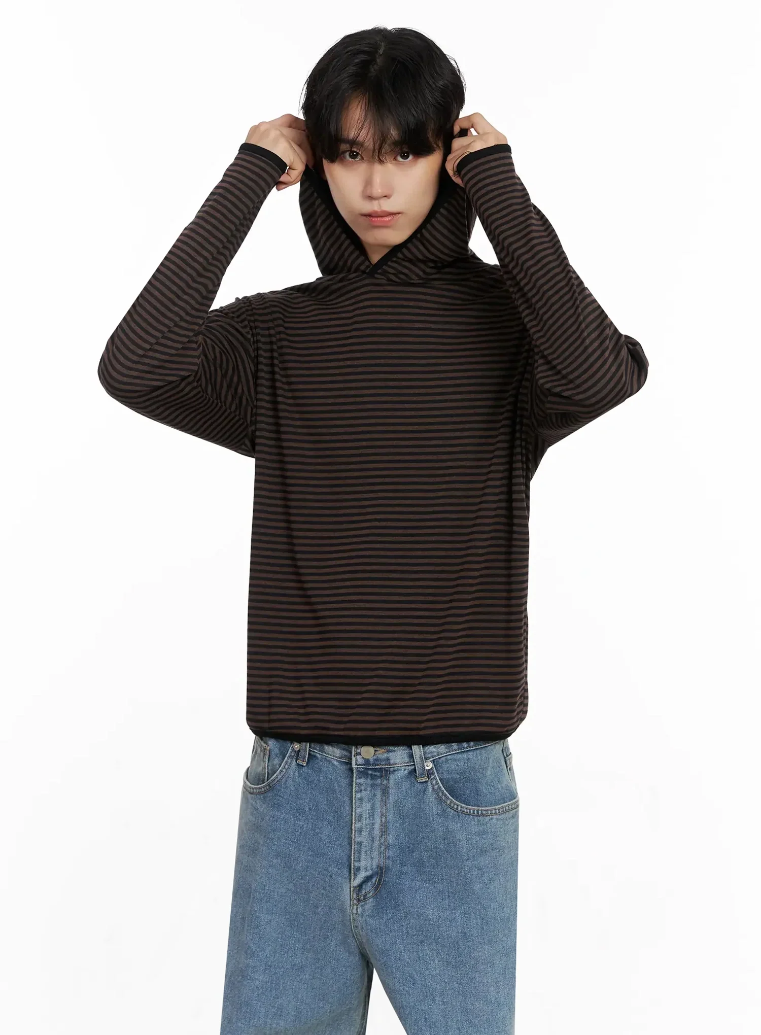 Men's Striped Hooded Long Sleeve IO516 - Image 10