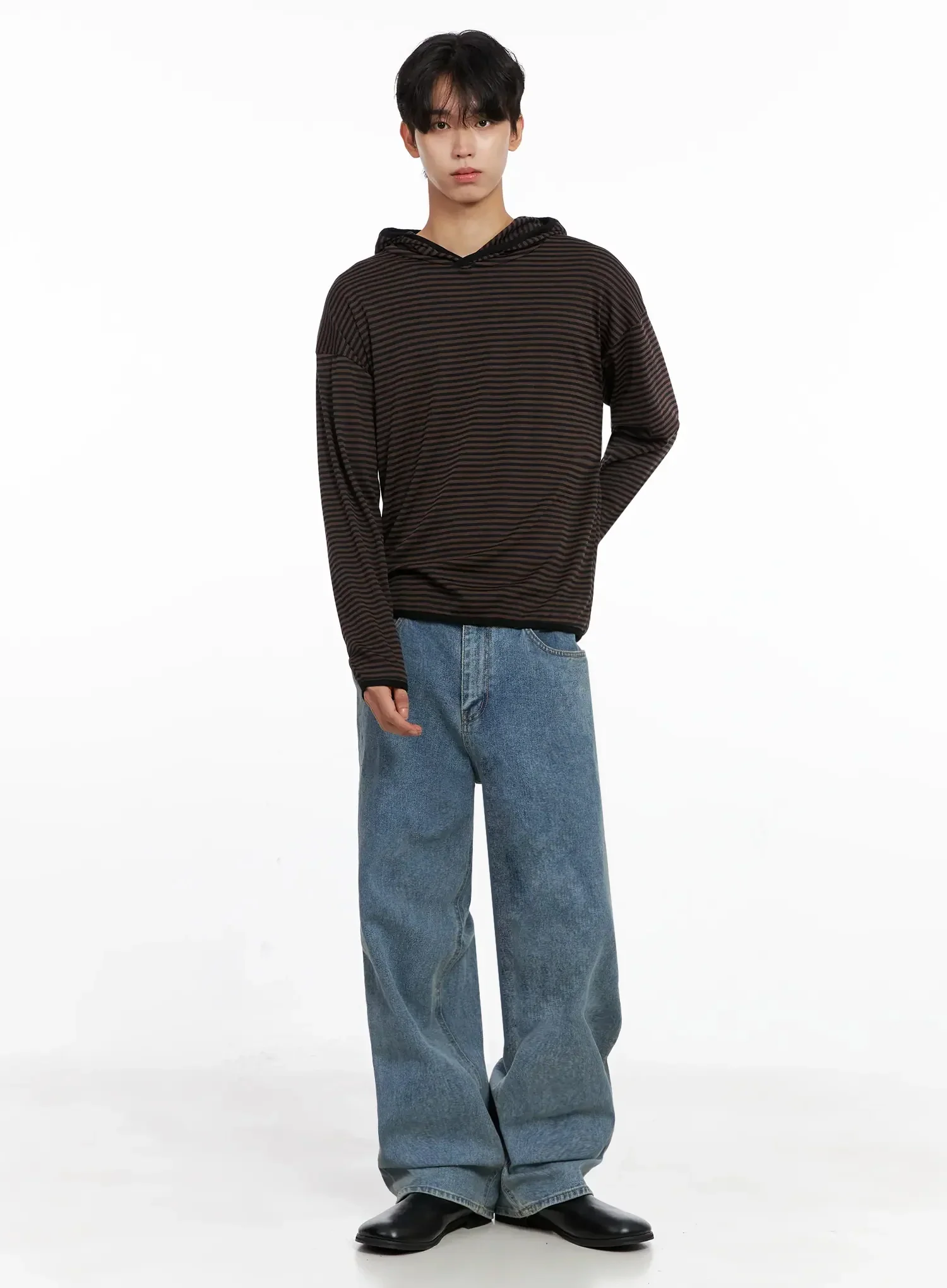 Men's Striped Hooded Long Sleeve IO516 - Image 13