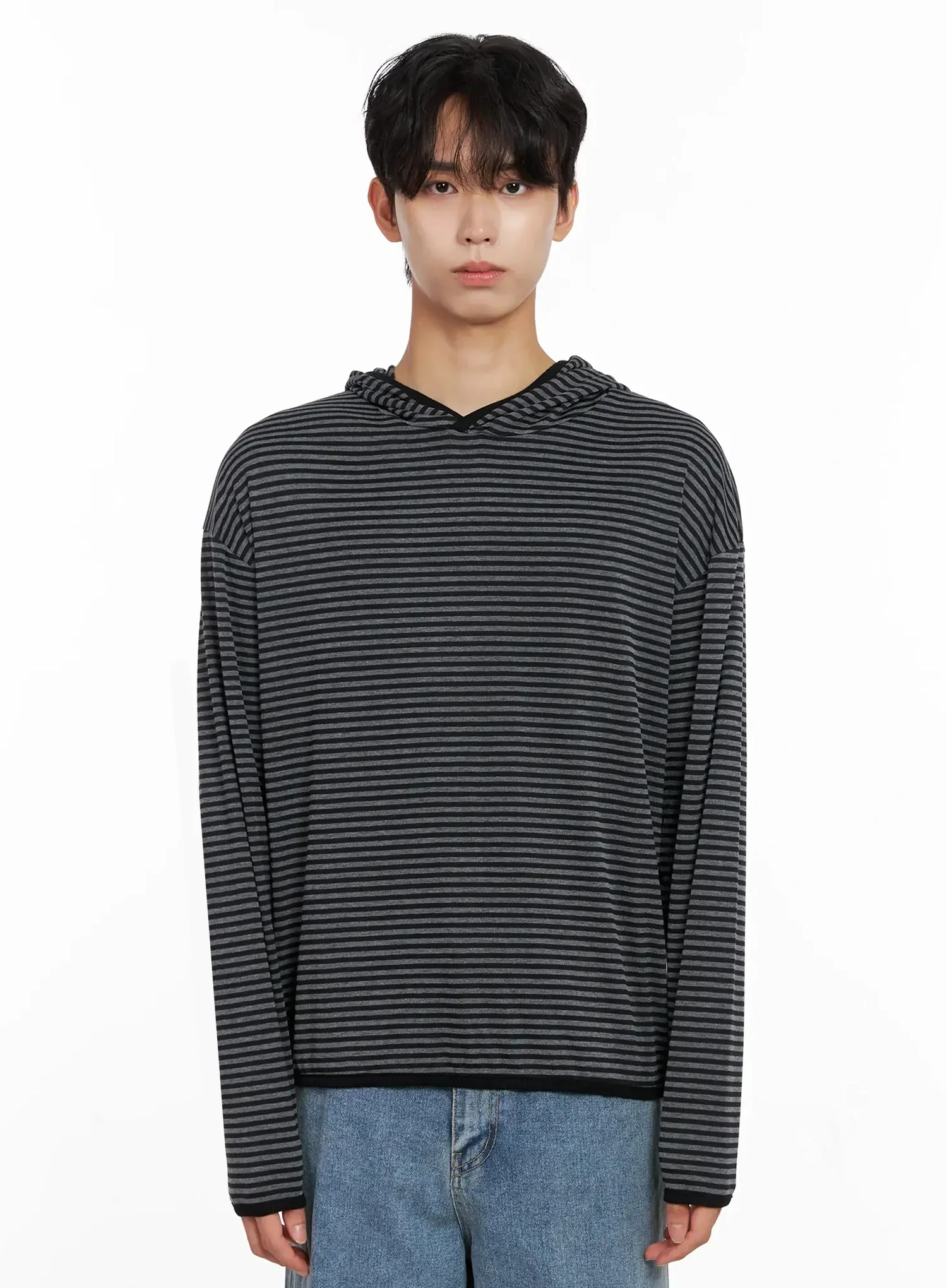 Men's Striped Hooded Long Sleeve IO516 - Image 19