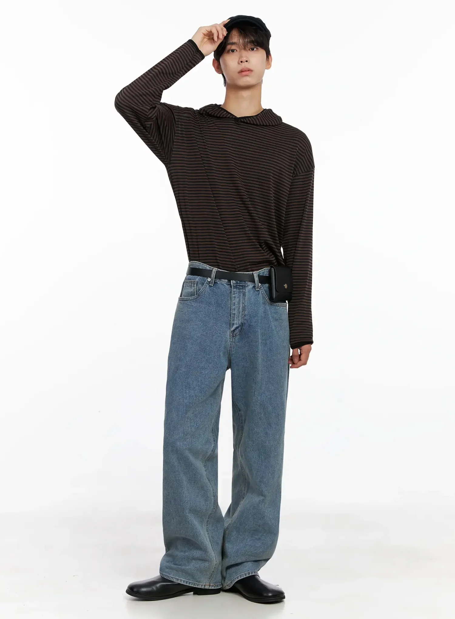 Men's Striped Hooded Long Sleeve IO516 - Image 3