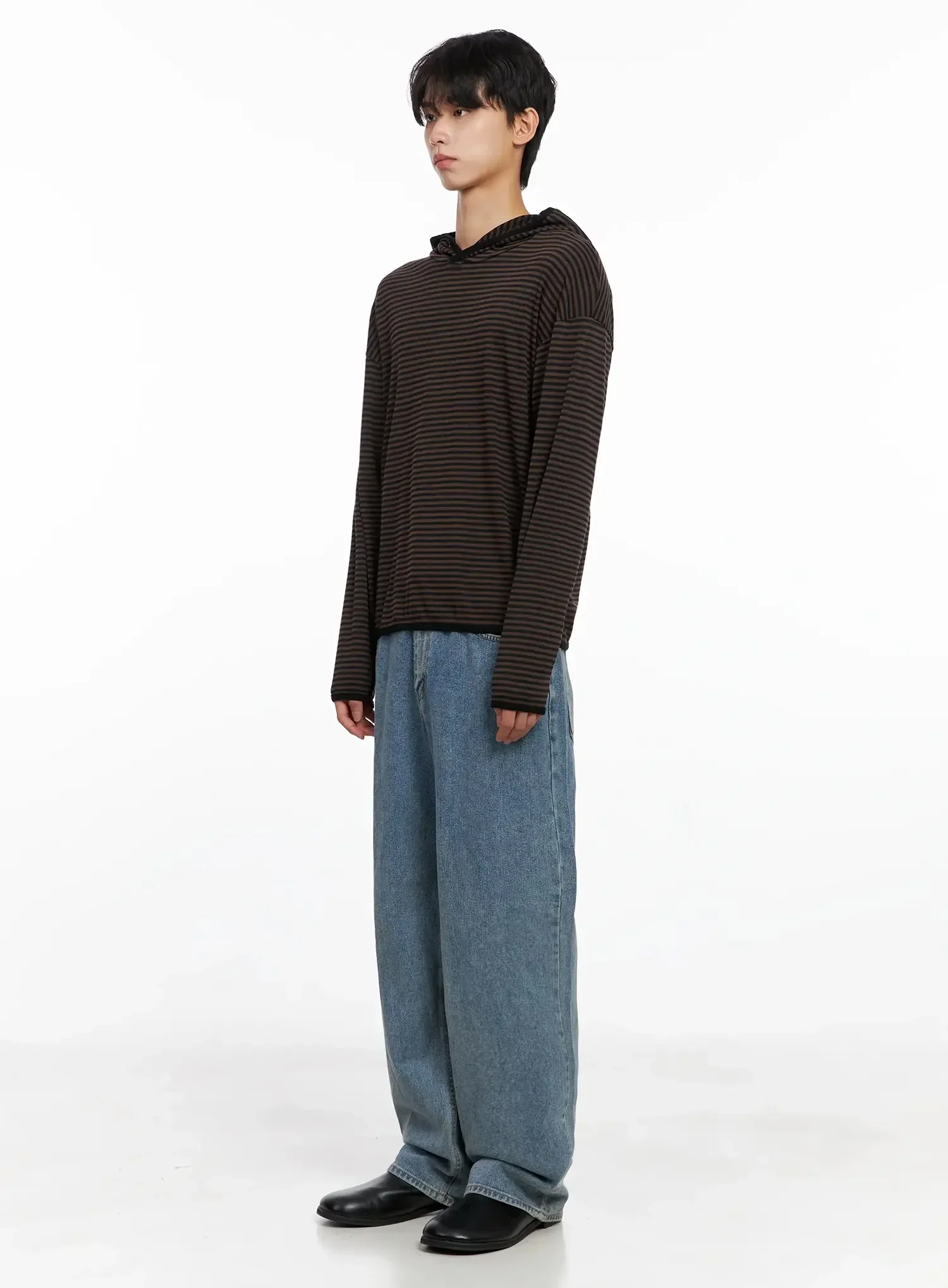 Men's Striped Hooded Long Sleeve IO516 - Image 6