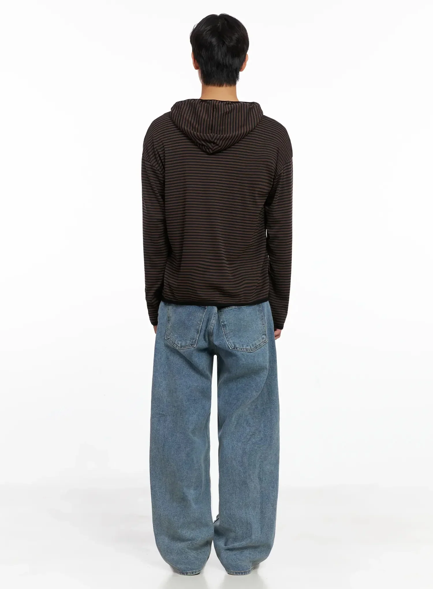 Men's Striped Hooded Long Sleeve IO516 - Image 8