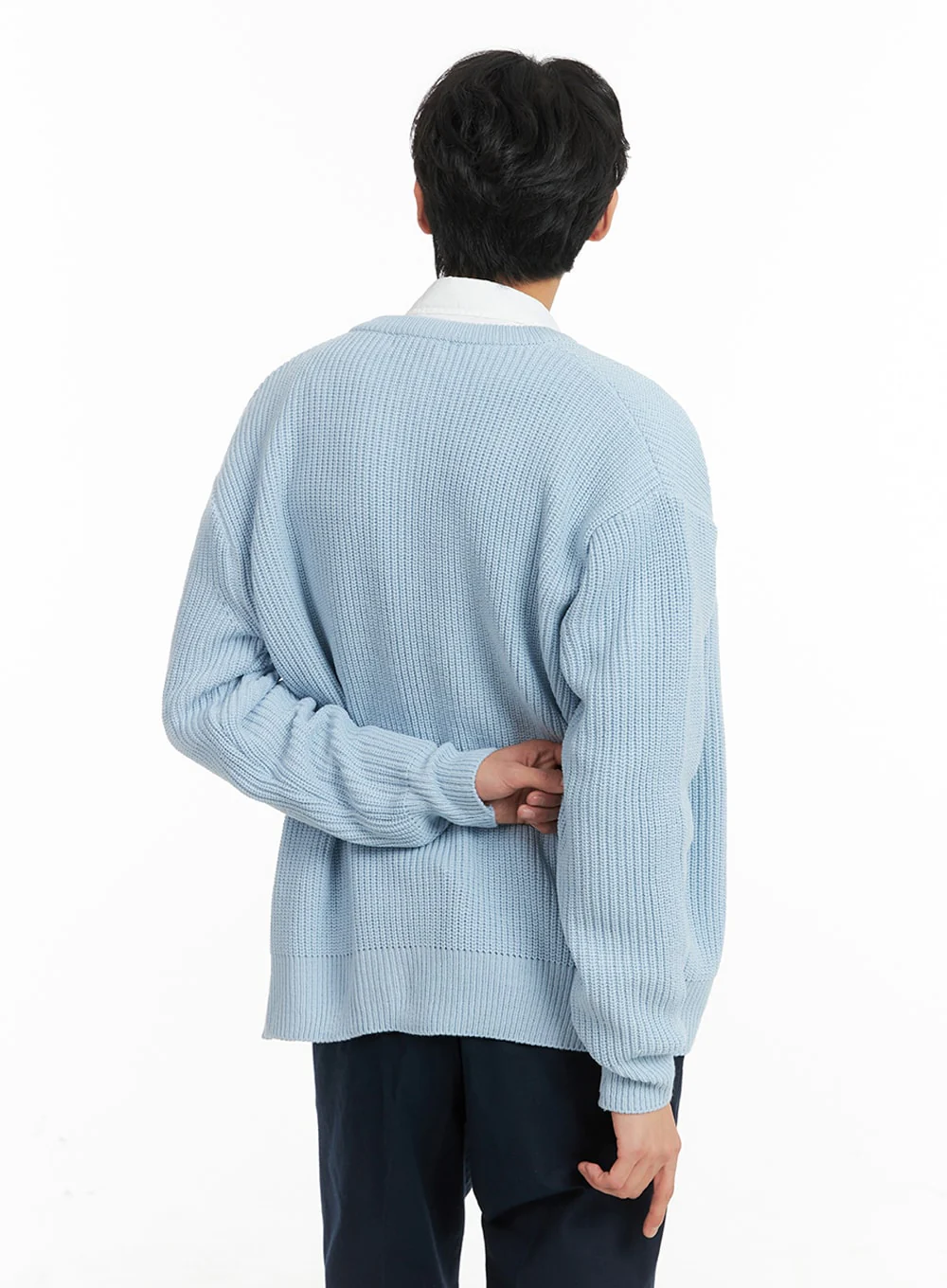 Men's Wool Blend Buttoned Cardigan IA401 - Image 4