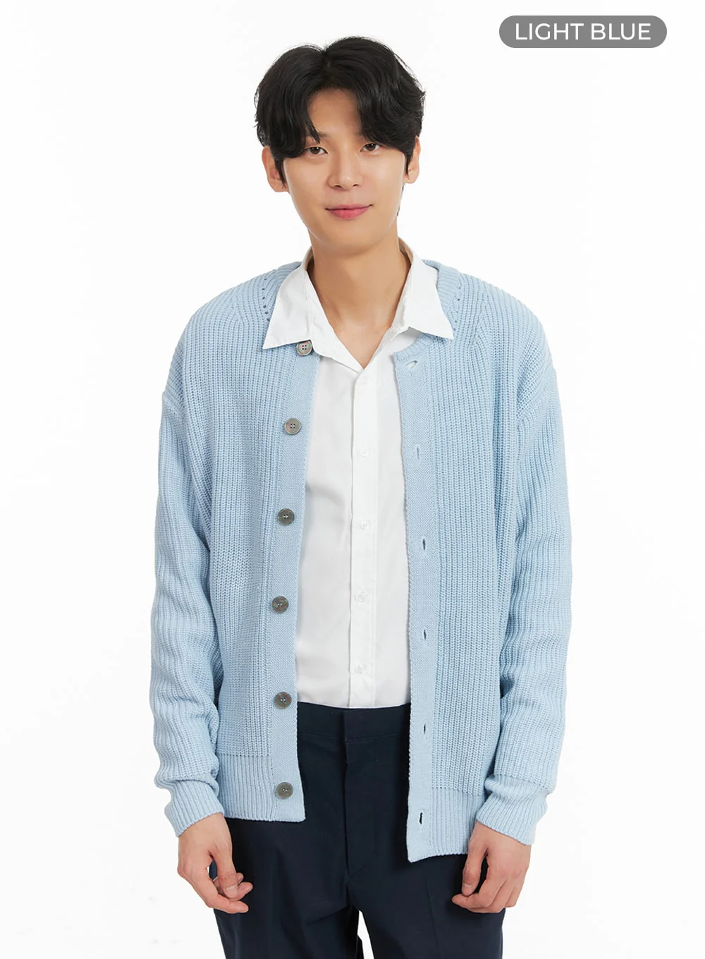 Men's Wool Blend Buttoned Cardigan IA401 - Image 8