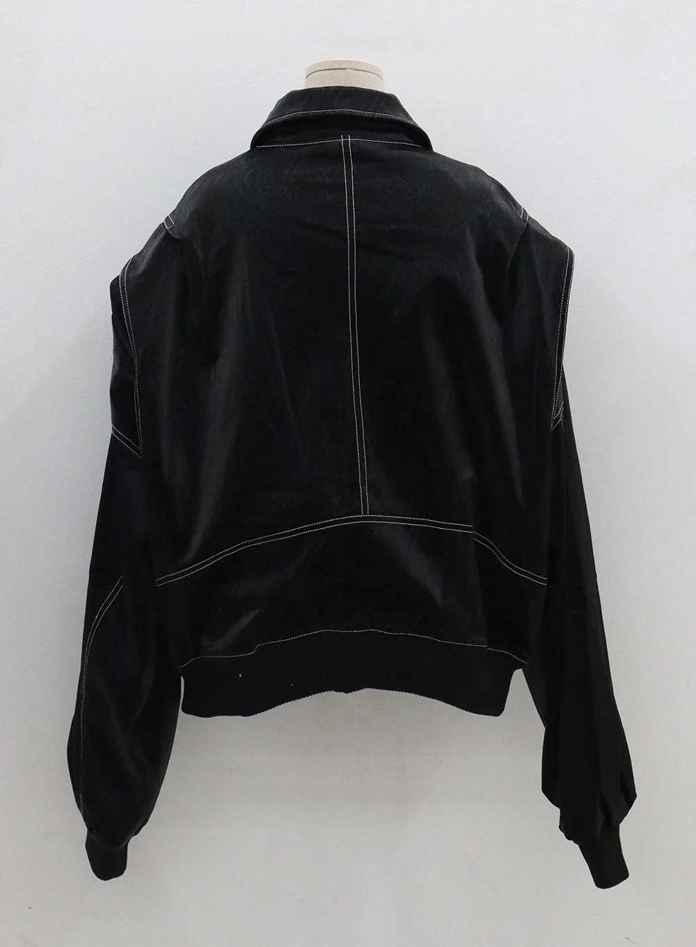 Over Fit Stitch Faux Leather Jacket Unisex CG16 - Image 13