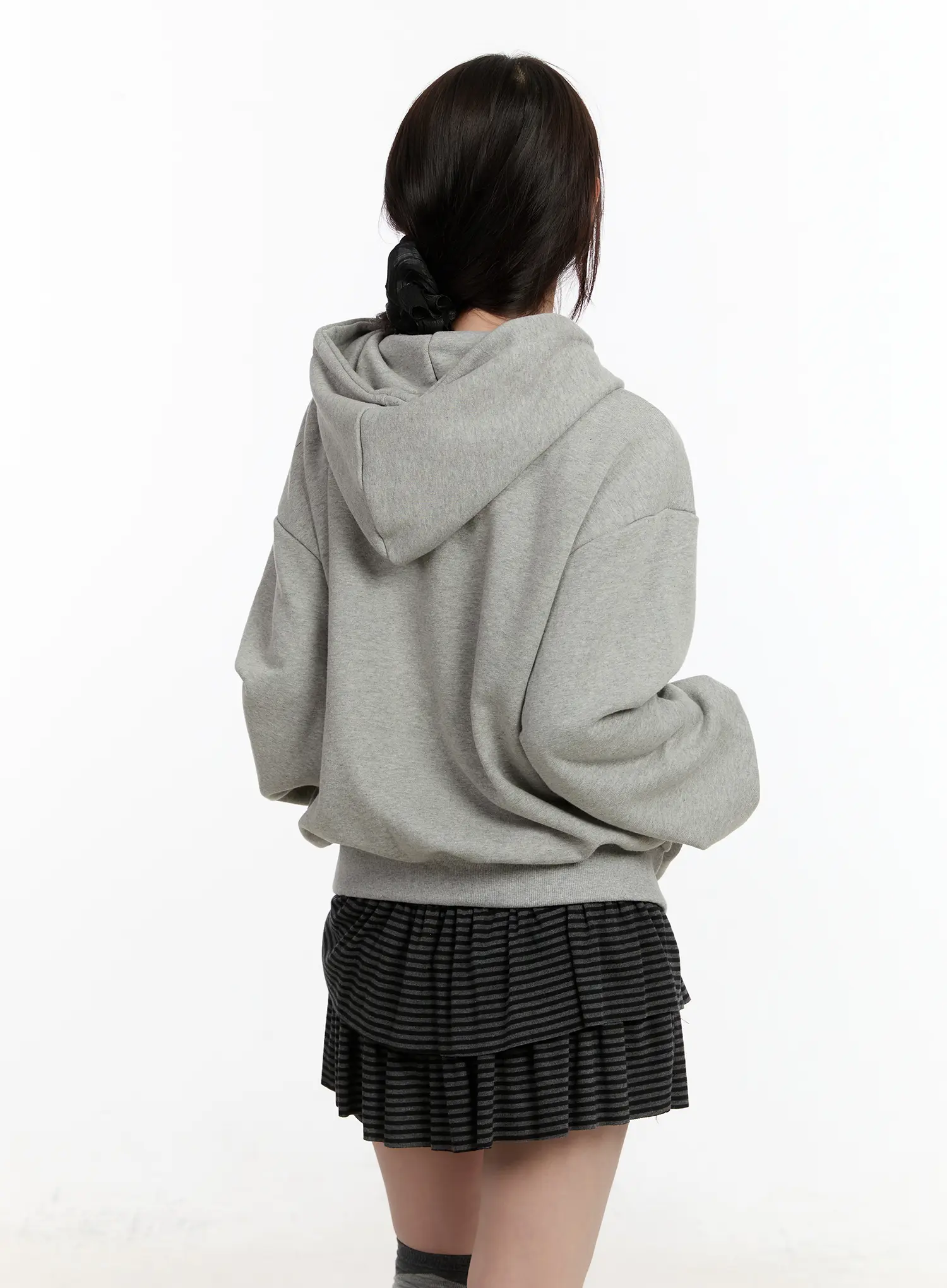 Oversized Button Detail Zip-Up Hoodie CM510 - Image 8