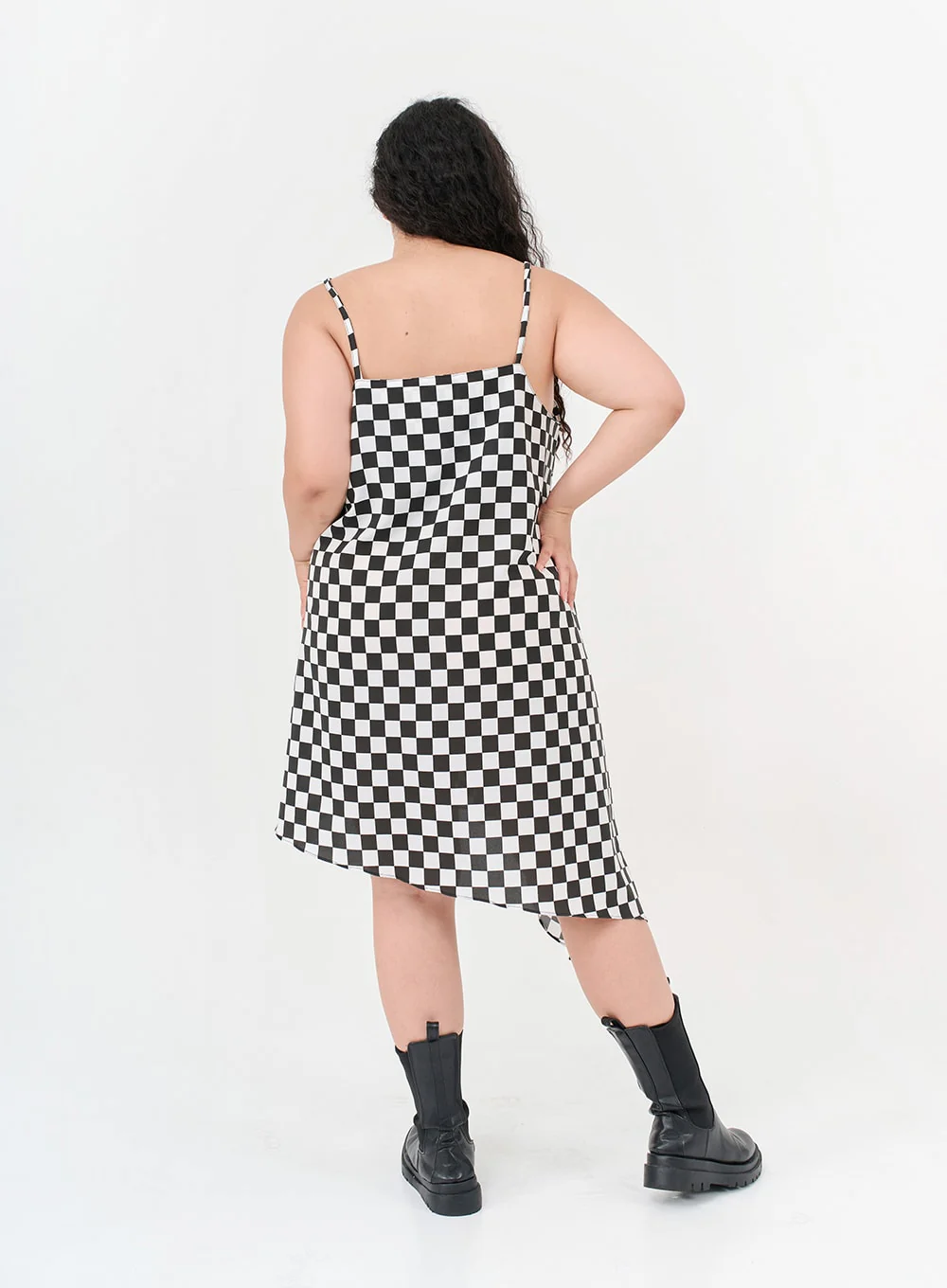 Plus Checked Sleeveless Dress IG09 - Image 11
