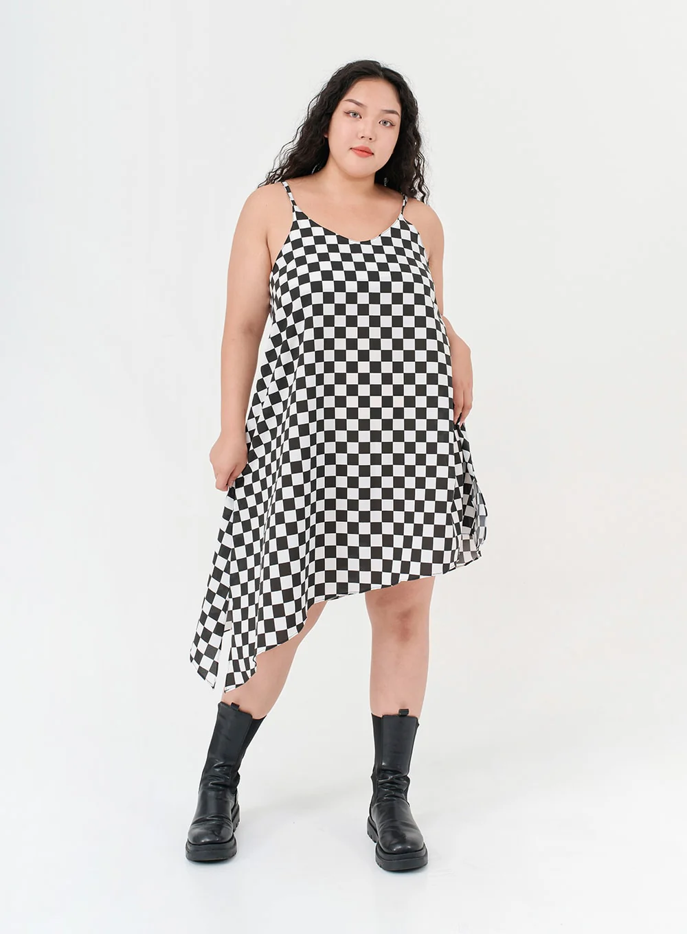 Plus Checked Sleeveless Dress IG09 - Image 6