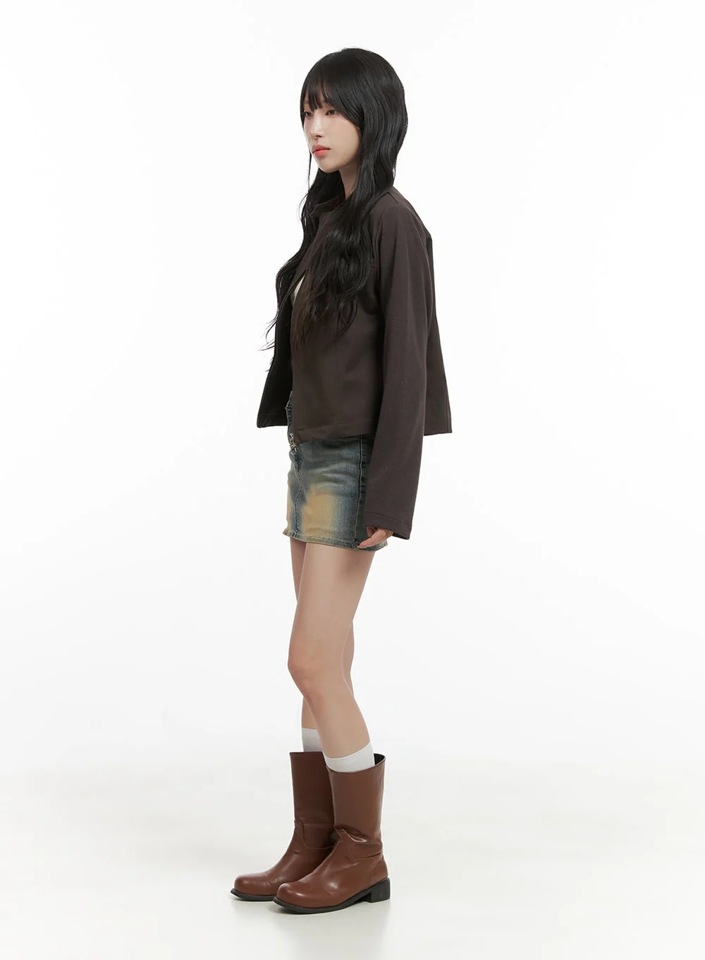 Pocket Zip-Up Solid Jacket CG421 - Image 5