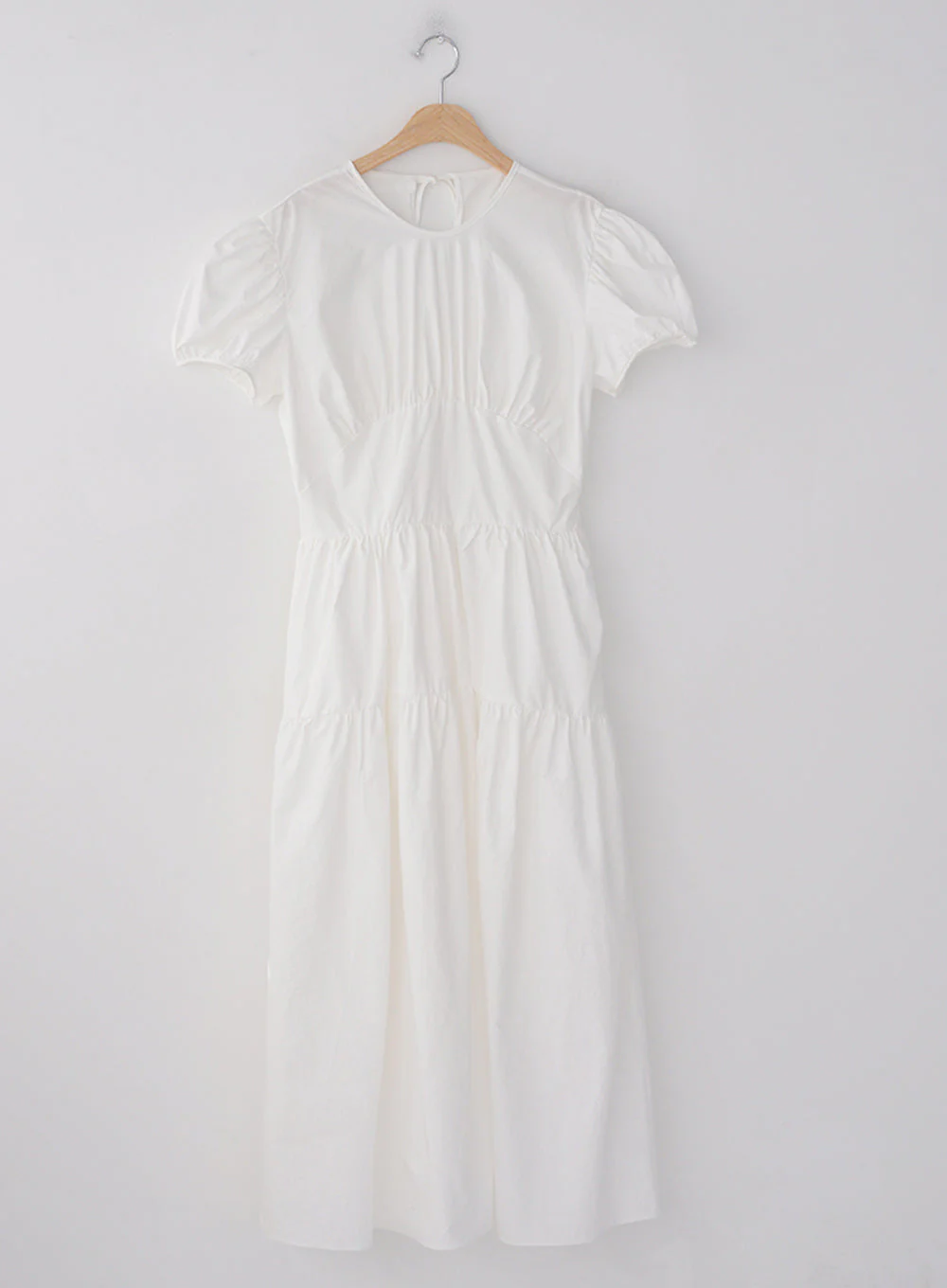 Puff Sleeve Dress with Ribbon Back - Image 10