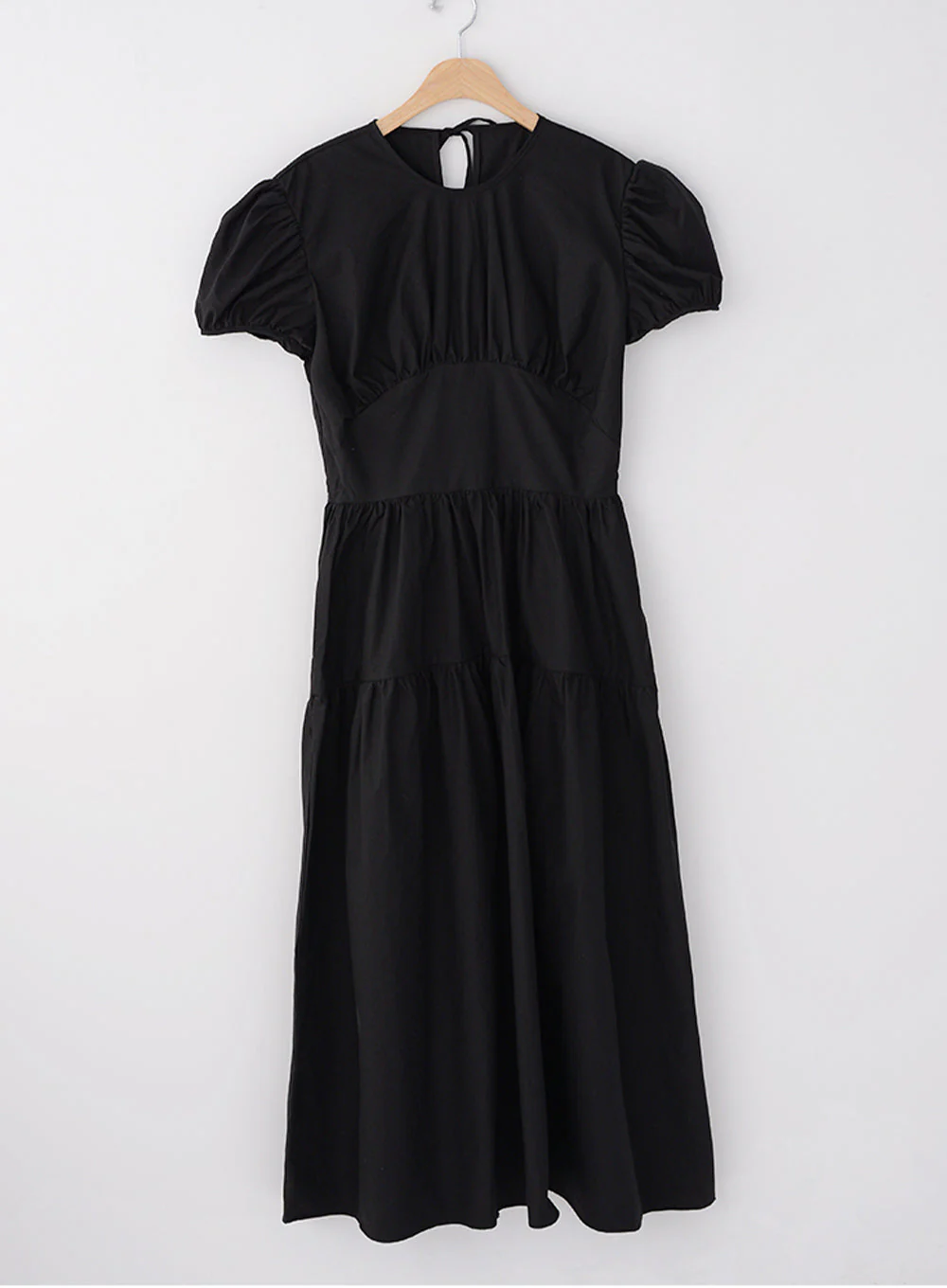 Puff Sleeve Dress with Ribbon Back - Image 12