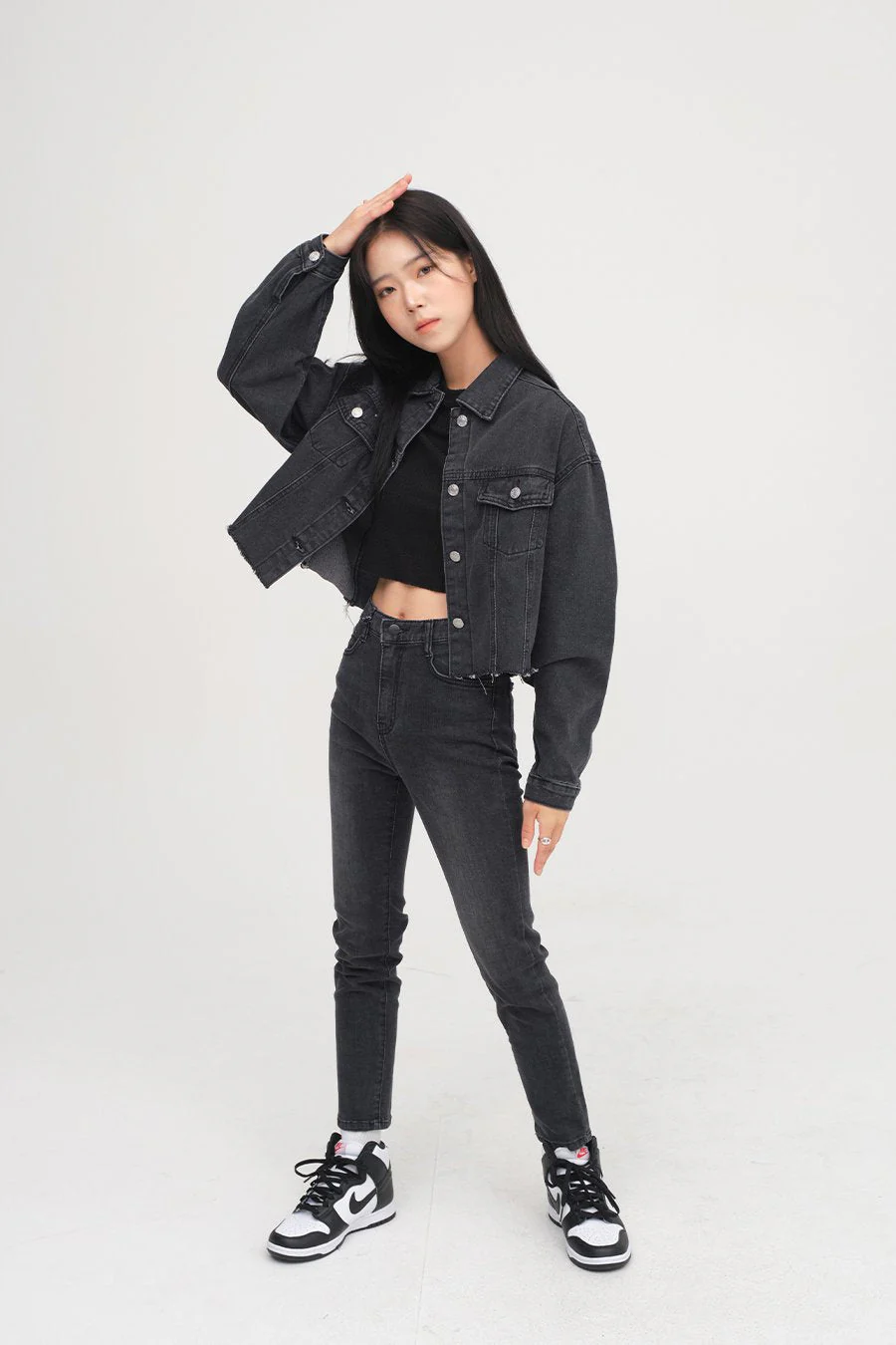 Ripped Hem Denim Crop Jacket F14 - Image 11