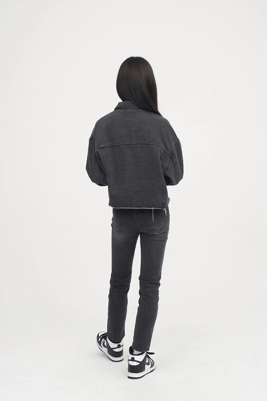 Ripped Hem Denim Crop Jacket F14 - Image 12