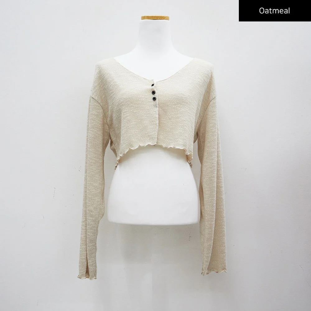 Ruffle Detail Cropped Cardigan CM17 - Image 10