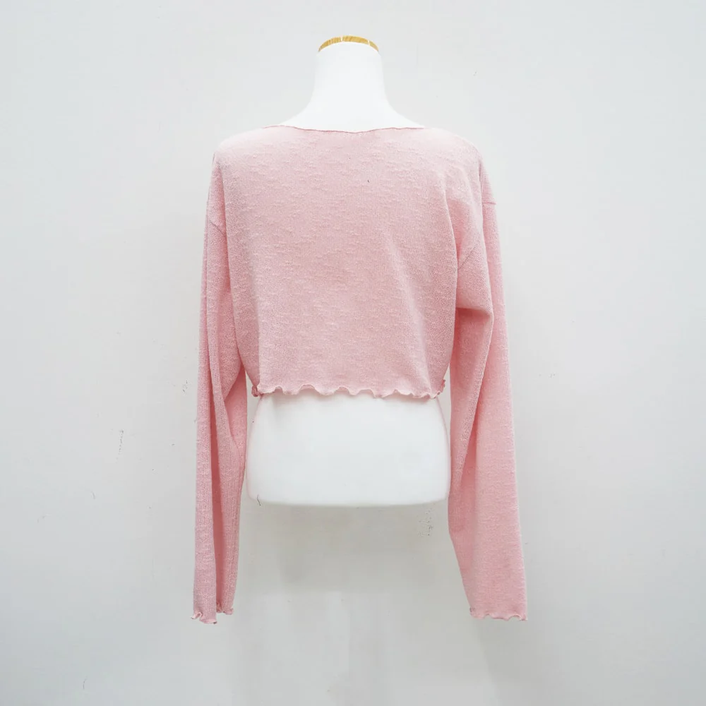 Ruffle Detail Cropped Cardigan CM17 - Image 13