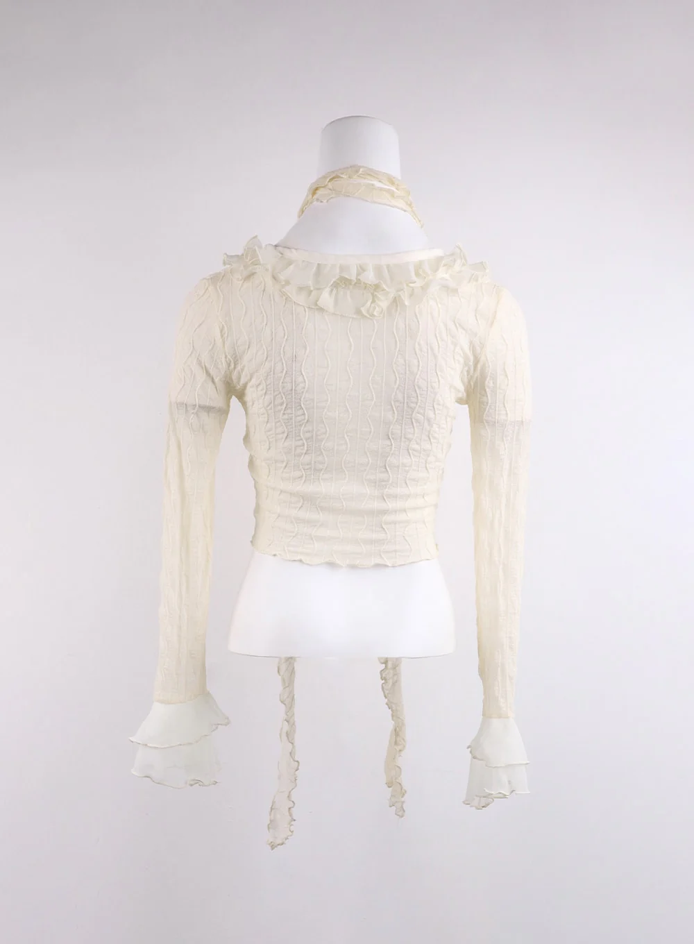 Ruffled Tie Front Cardigan CJ425 - Image 10