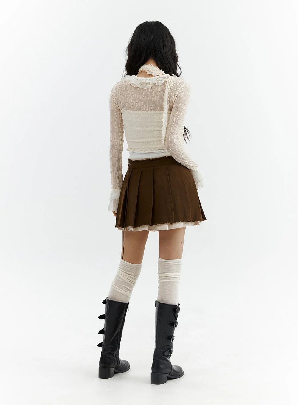 Ruffled Tie Front Cardigan CJ425 - Image 7