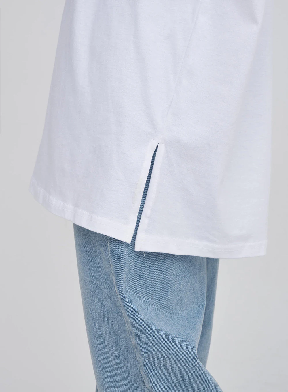 Side Slit Layered Basic T - Image 6