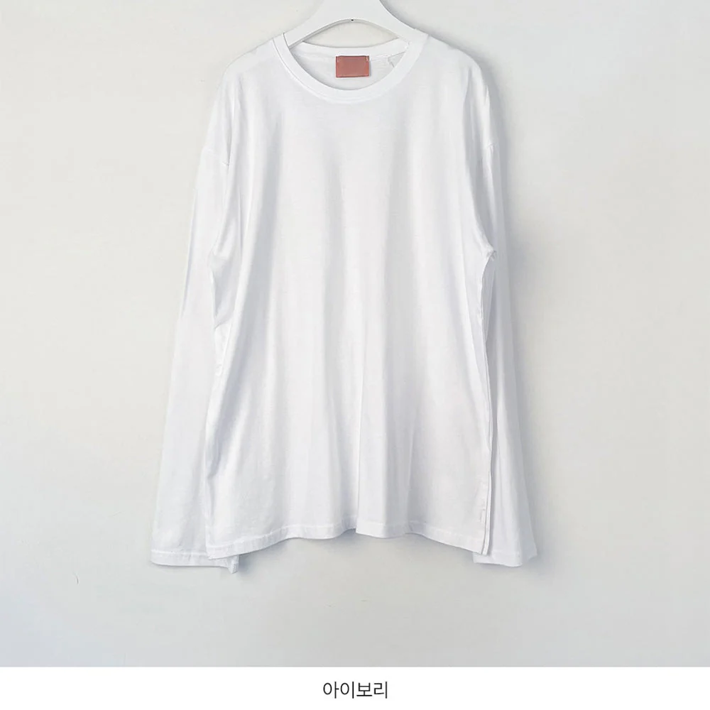 Side Slit Layered Basic T - Image 8