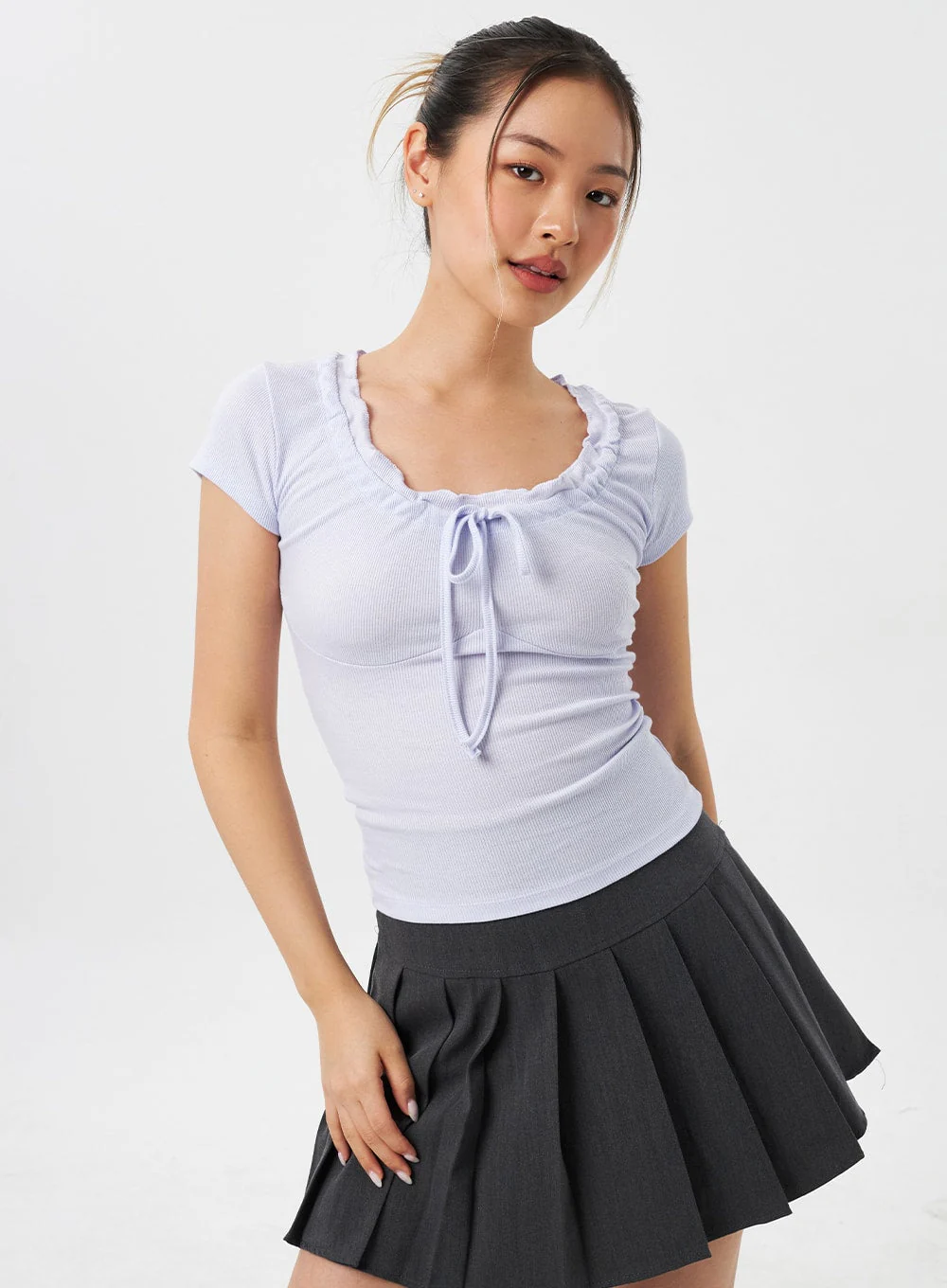 Simple Pleated Mini Skirt CY309 - Image 12