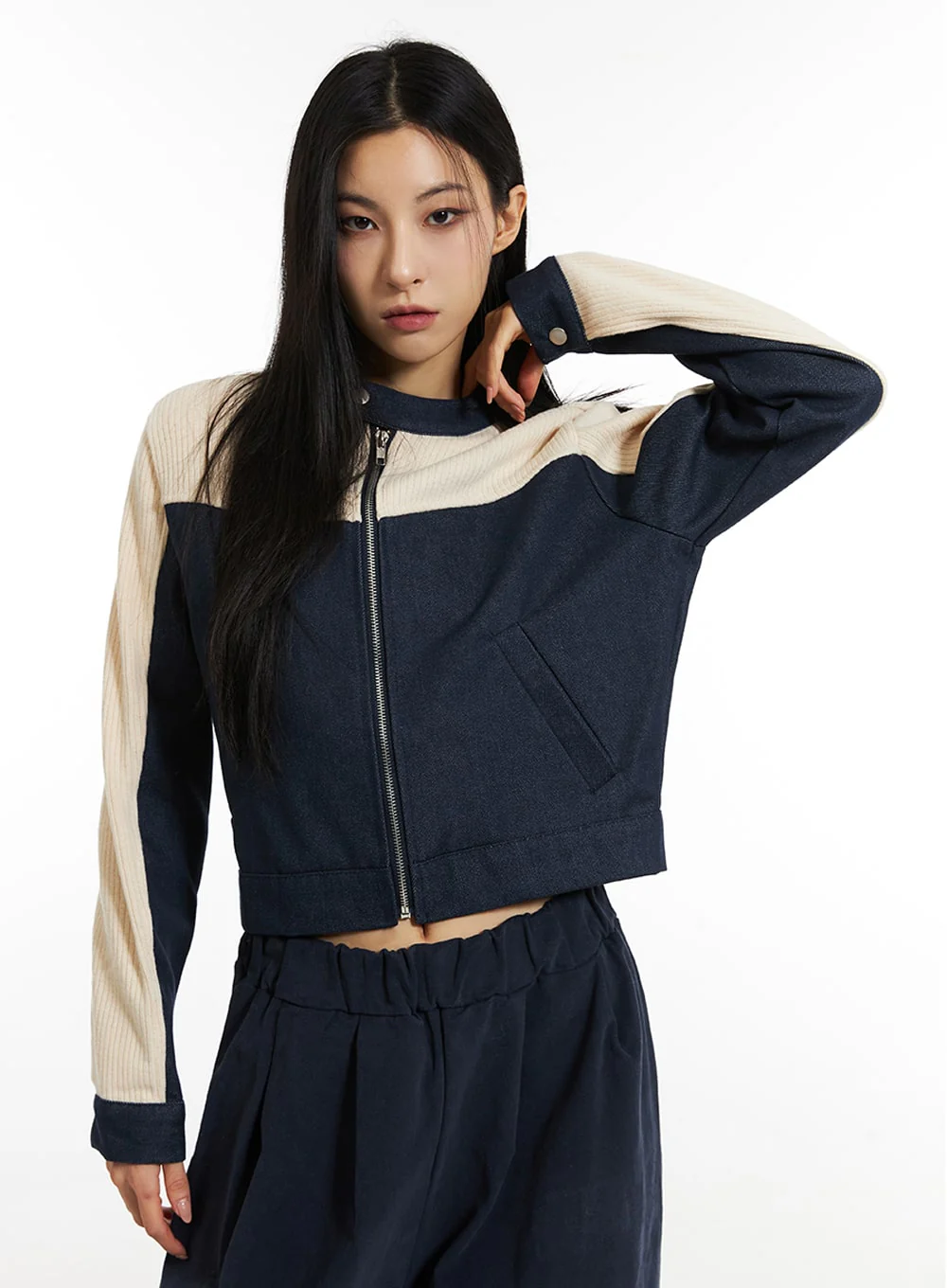 Slim Fit Color Block Jacket IN308 - Image 4