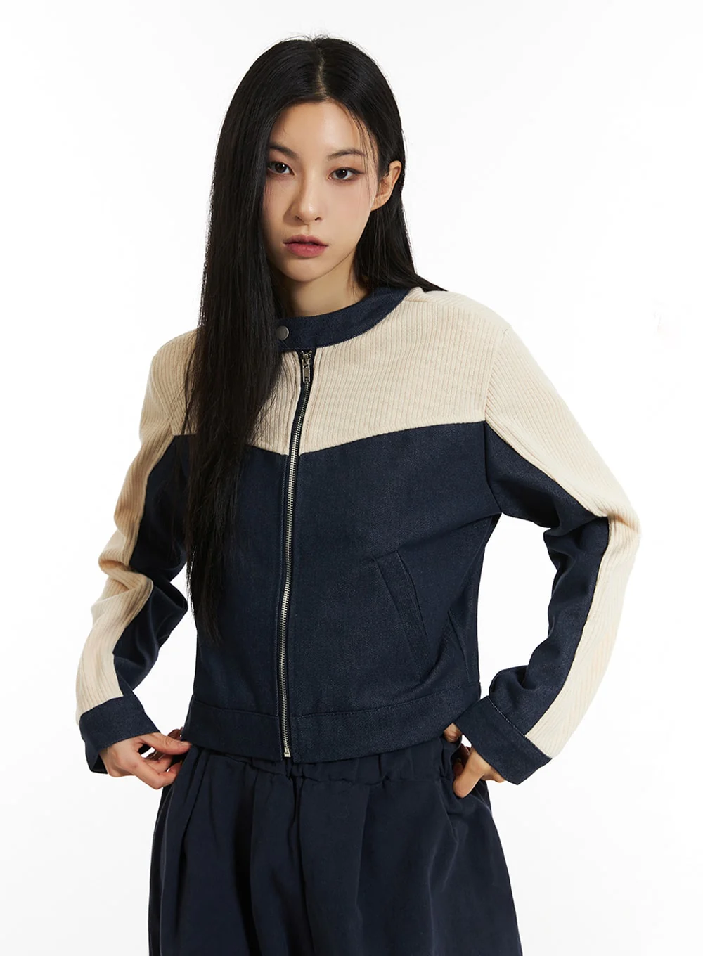 Slim Fit Color Block Jacket IN308 - Image 5