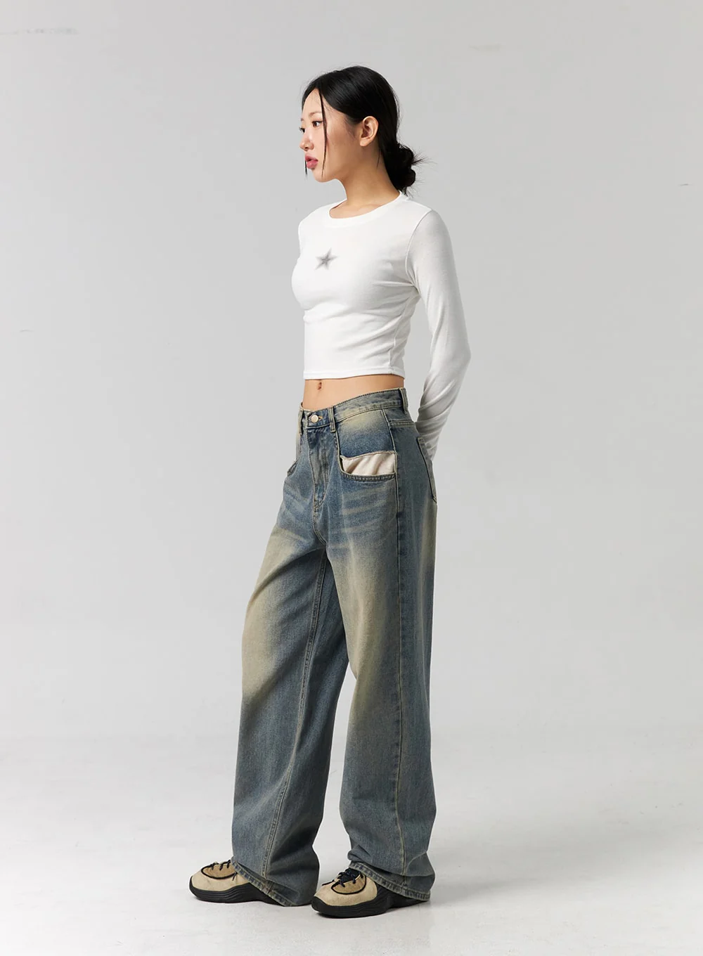 Star Graphic Long Sleeve Slim Fit Tee CG315 - Image 8