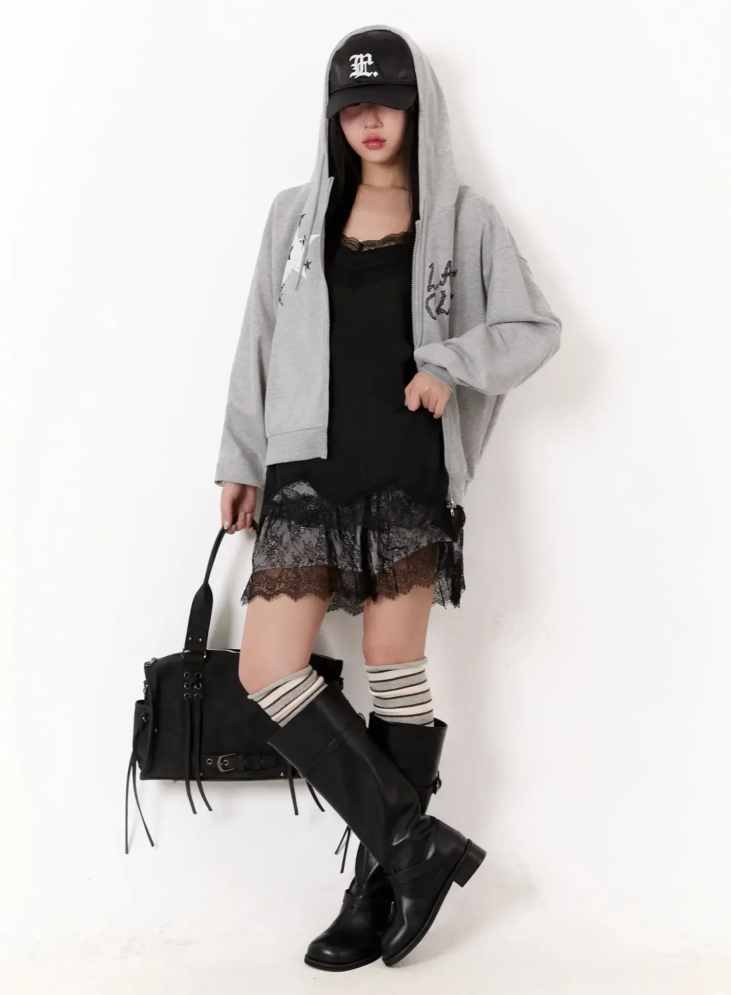 Star Lettering Zip-Up Hoodie IM509 - Image 12