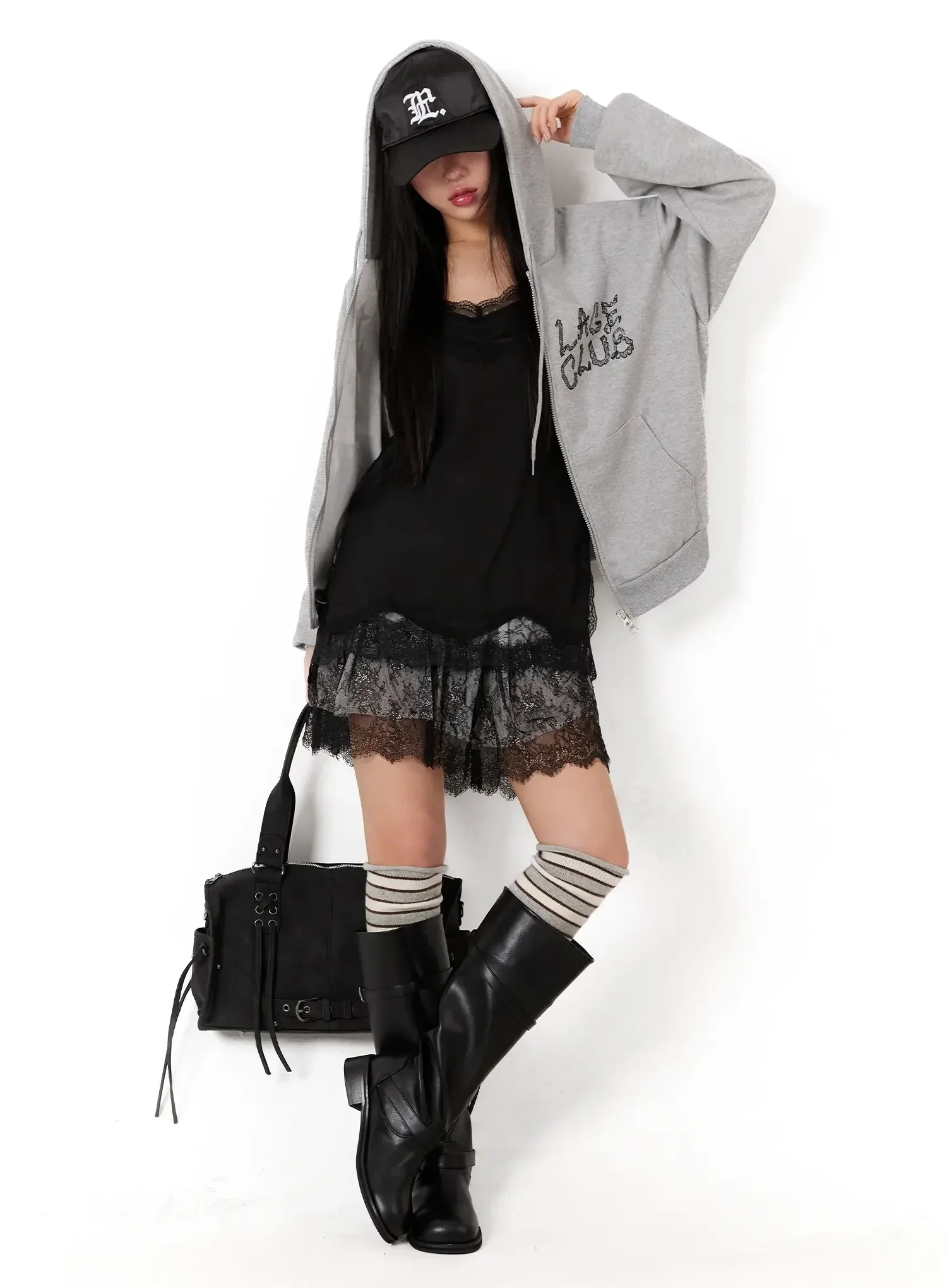 Star Lettering Zip-Up Hoodie IM509 - Image 6