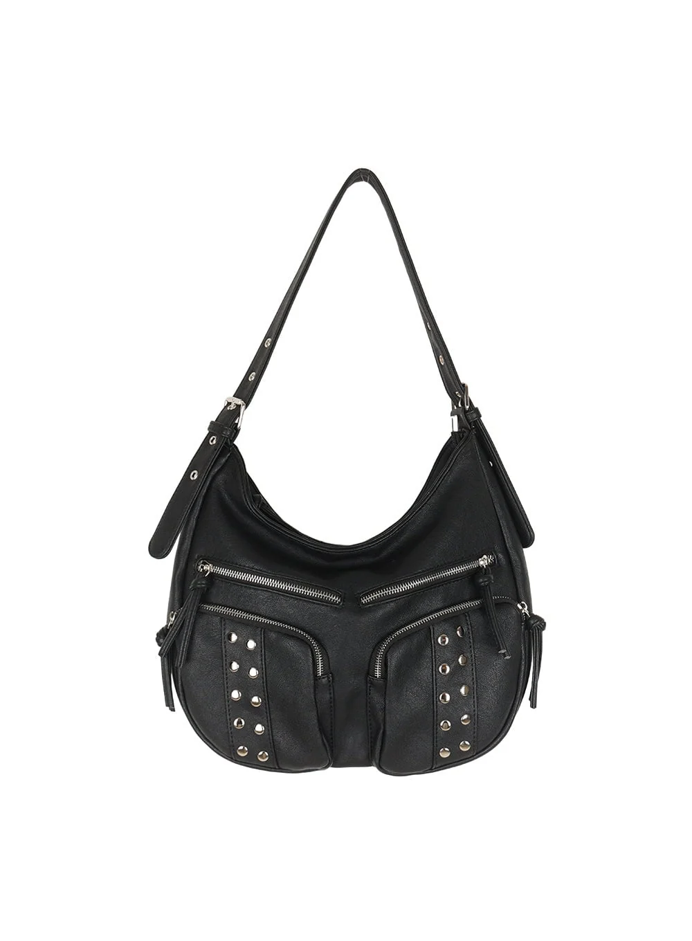 Stud Pocket Faux-Leather Shoulder Bag IY502 - Image 6