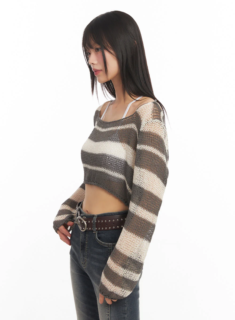 Twin Stud Faux-Leather Belt IY502 - Image 7