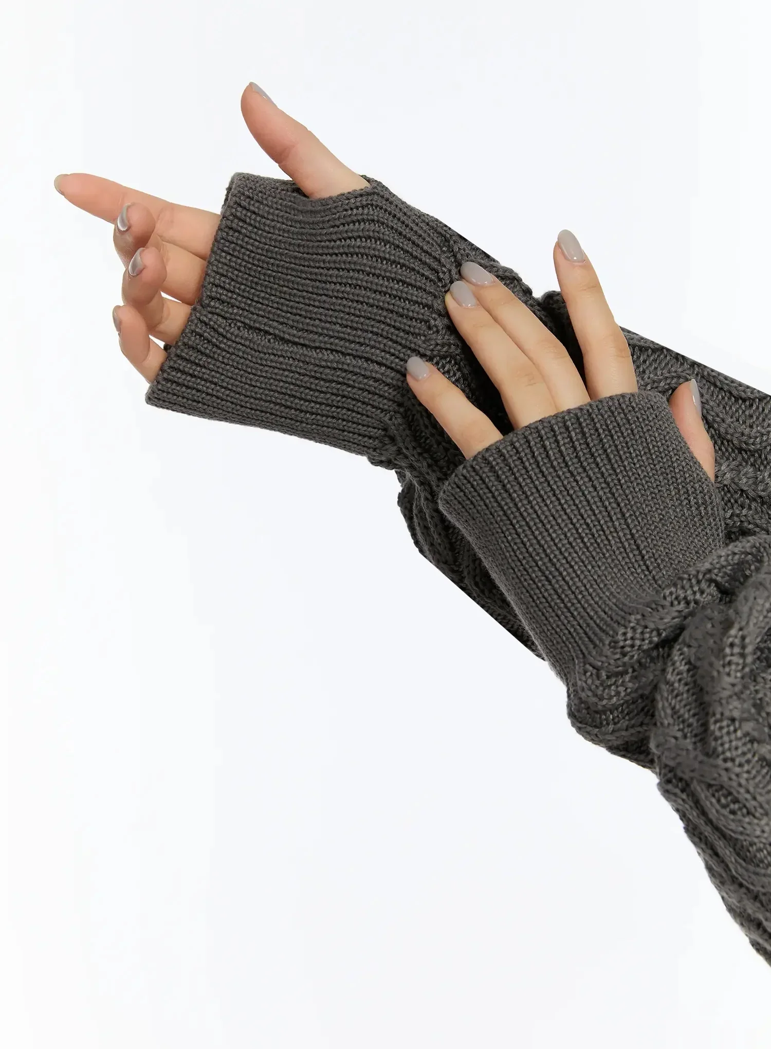 Twisted Knit Zip-Up Hoodie IM509 - Image 8