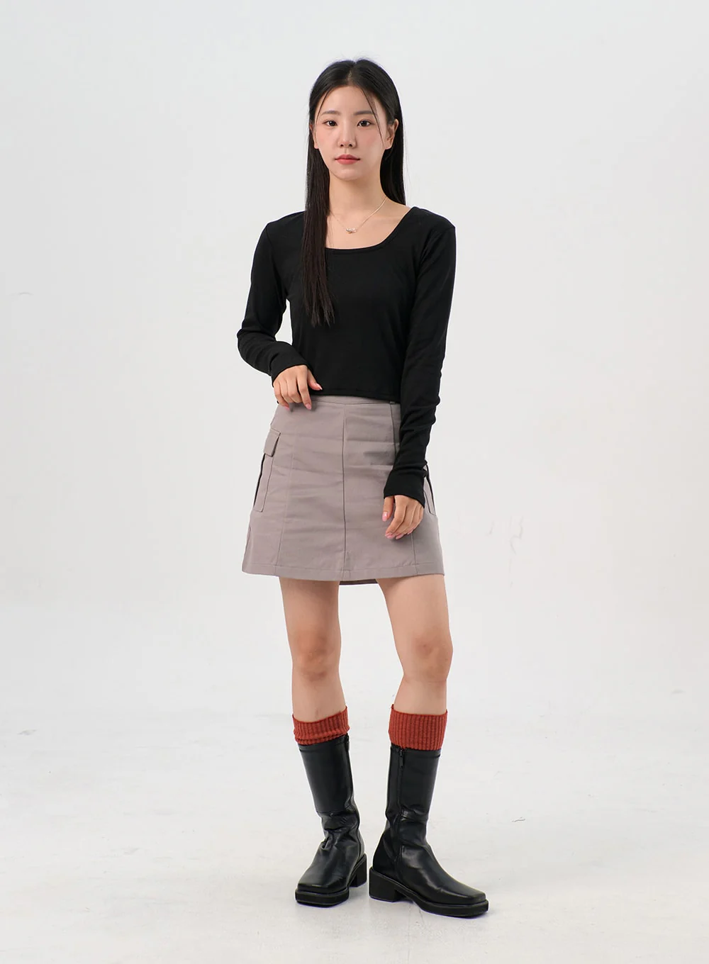 U-Neck Long Sleeve Top OS302 - Image 5