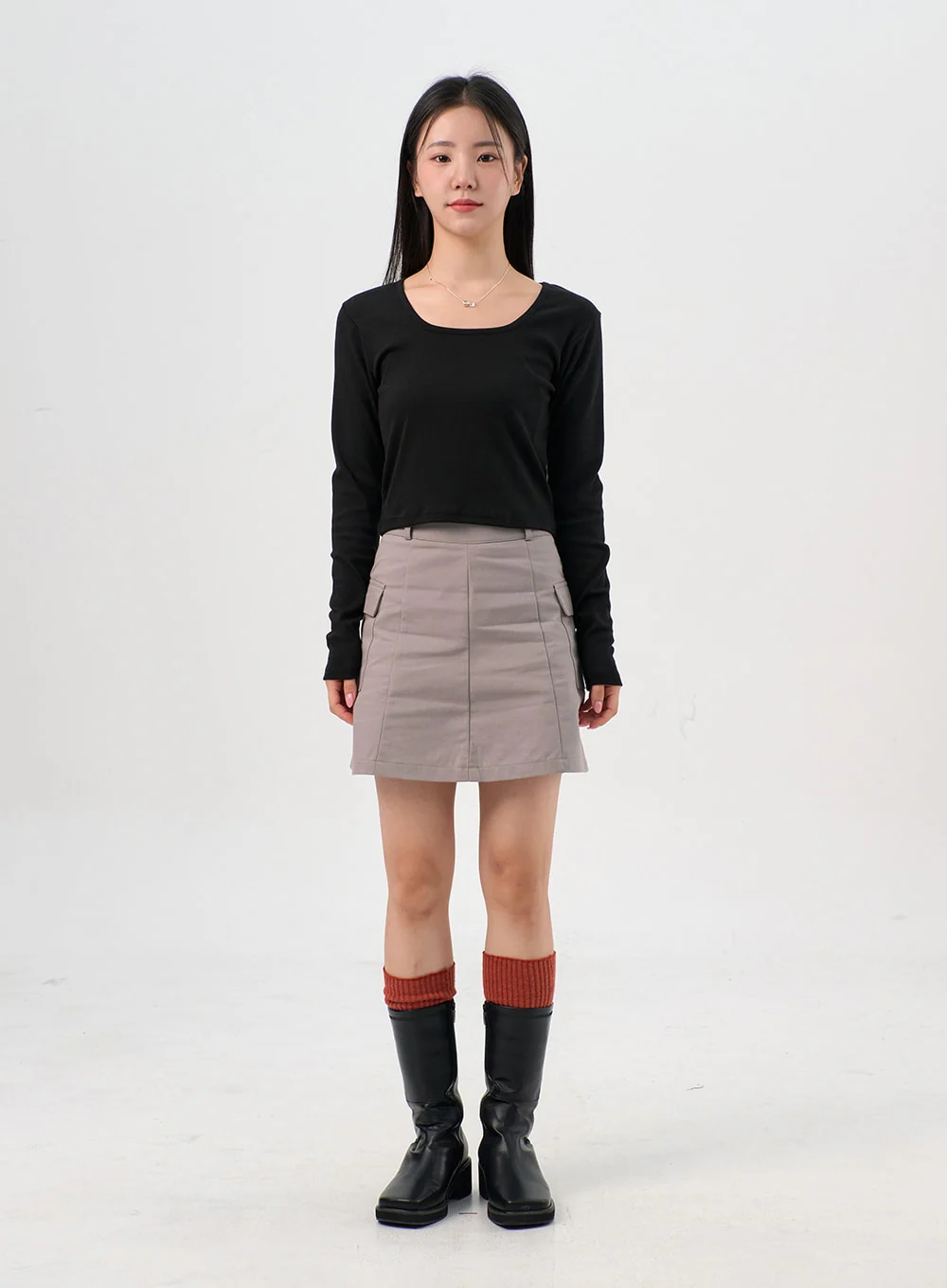 U-Neck Long Sleeve Top OS302 - Image 8