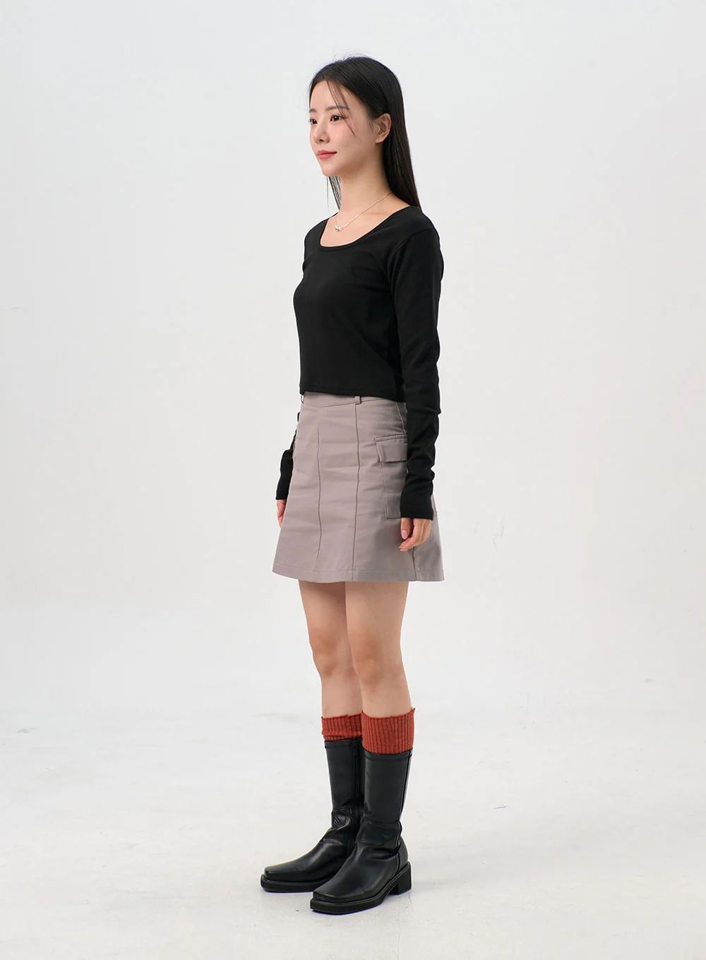 U-Neck Long Sleeve Top OS302 - Image 9