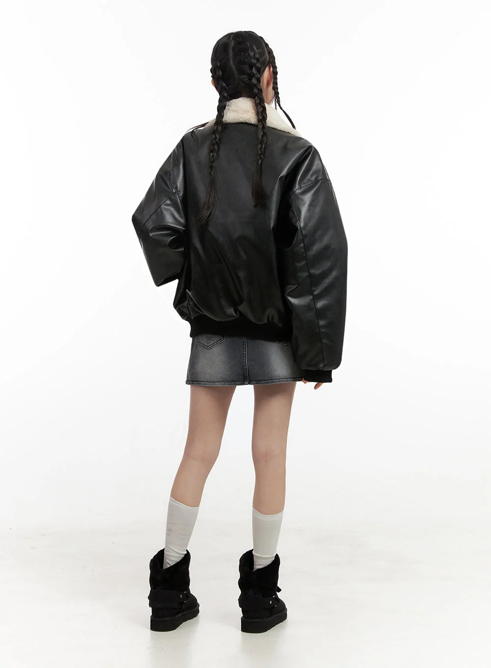 Urban Zip-Up Faux Leather Jacket IN427 - Image 8