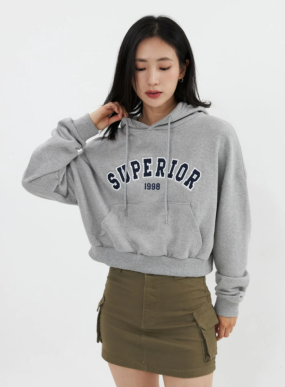 Varsity Cropped Hooded Sweatshirt OS326 - Image 4