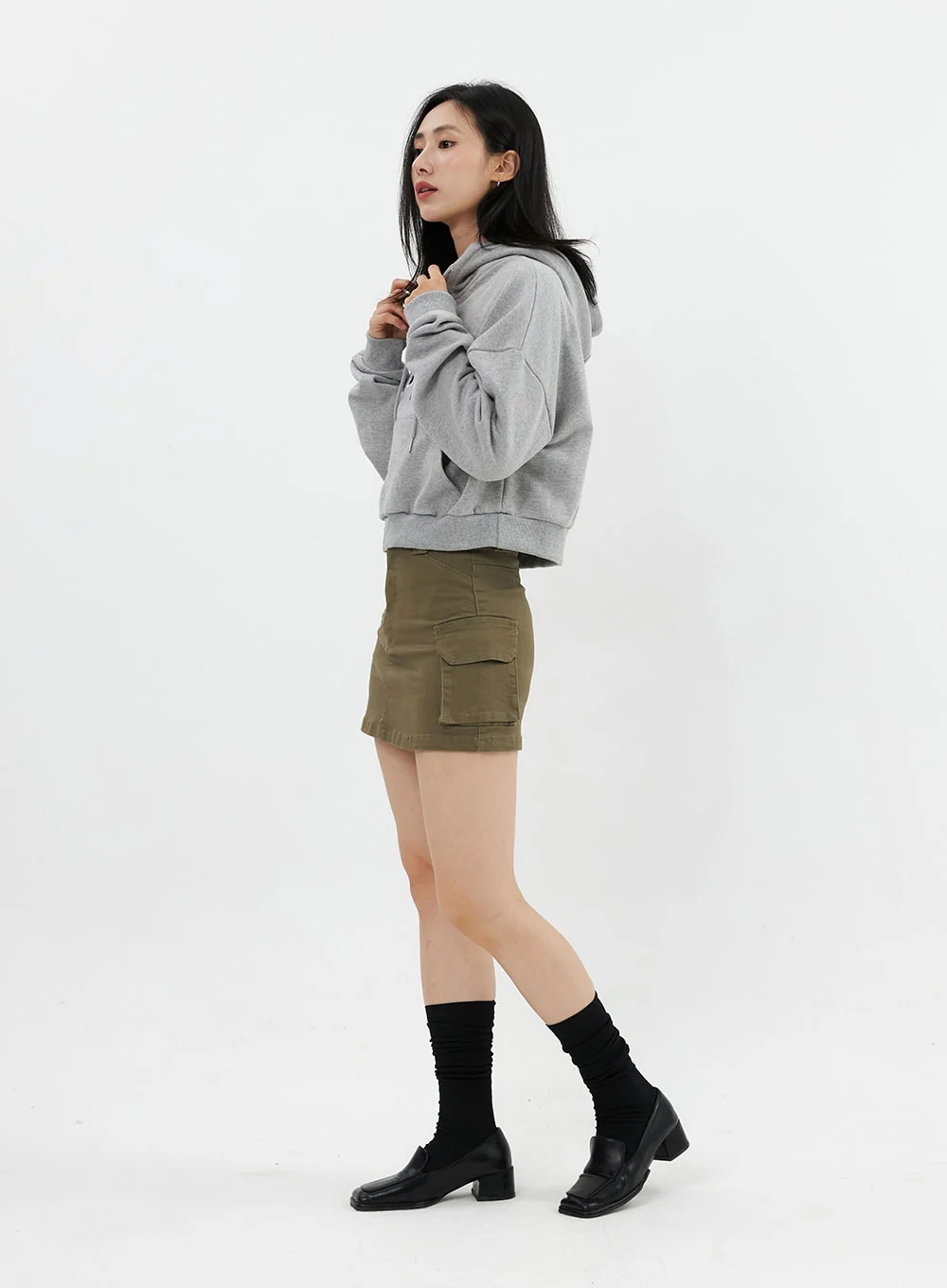 Varsity Cropped Hooded Sweatshirt OS326 - Image 6