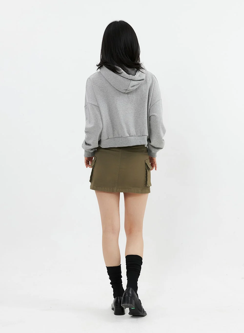 Varsity Cropped Hooded Sweatshirt OS326 - Image 7