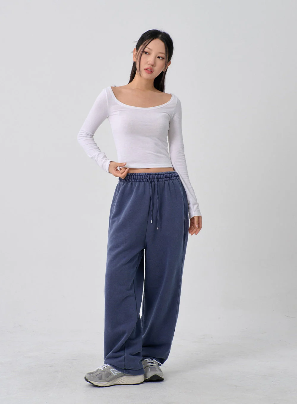 Wide U-Neck Semi Crop T-Shirt CN09 - Image 13
