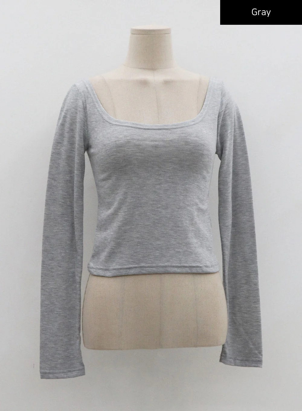 Wide U-Neck Semi Crop T-Shirt CN09 - Image 15