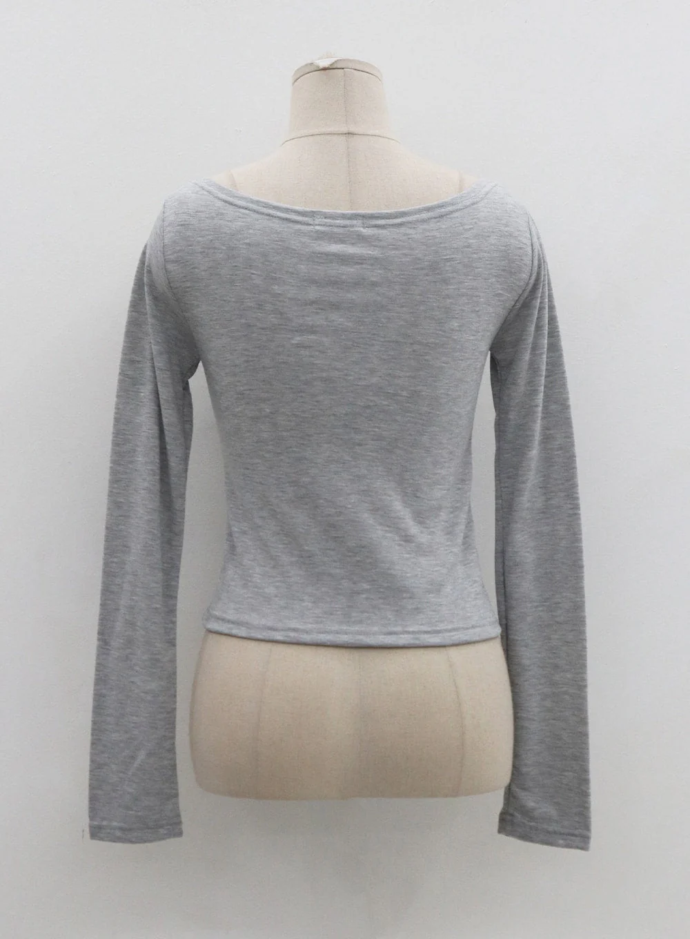 Wide U-Neck Semi Crop T-Shirt CN09 - Image 16