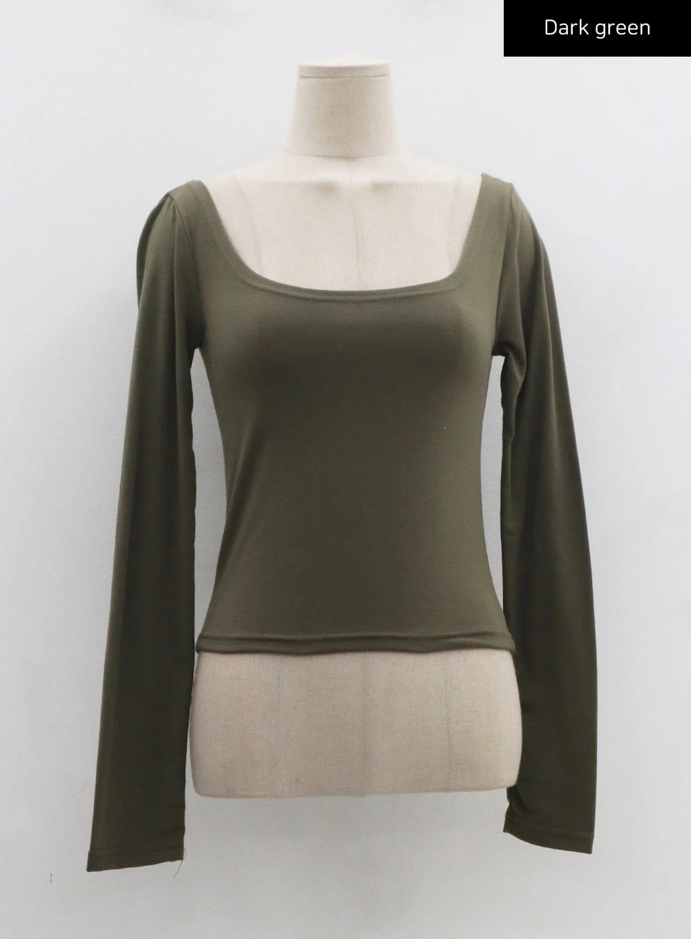 Wide U-Neck Semi Crop T-Shirt CN09 - Image 17