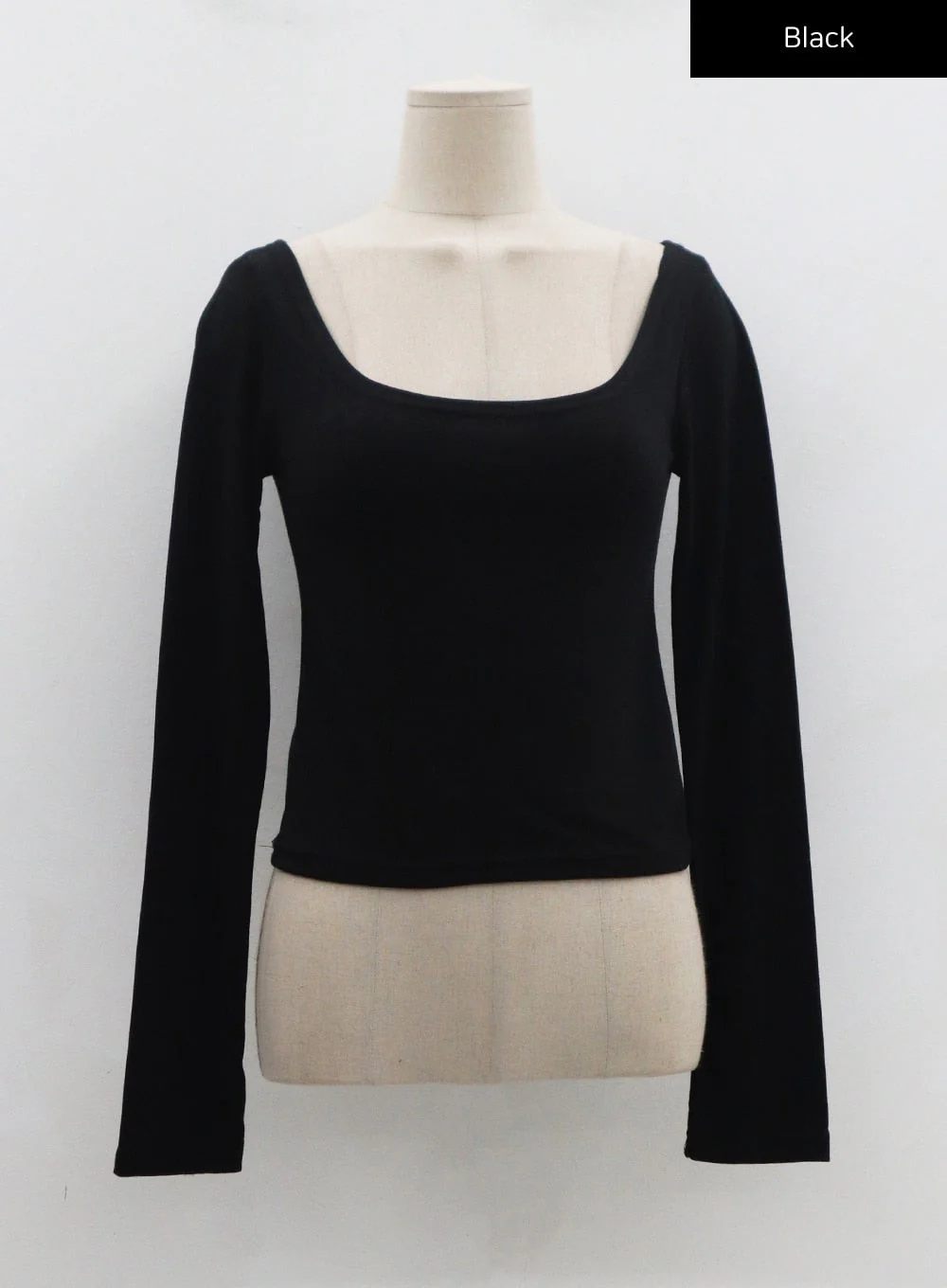 Wide U-Neck Semi Crop T-Shirt CN09 - Image 18