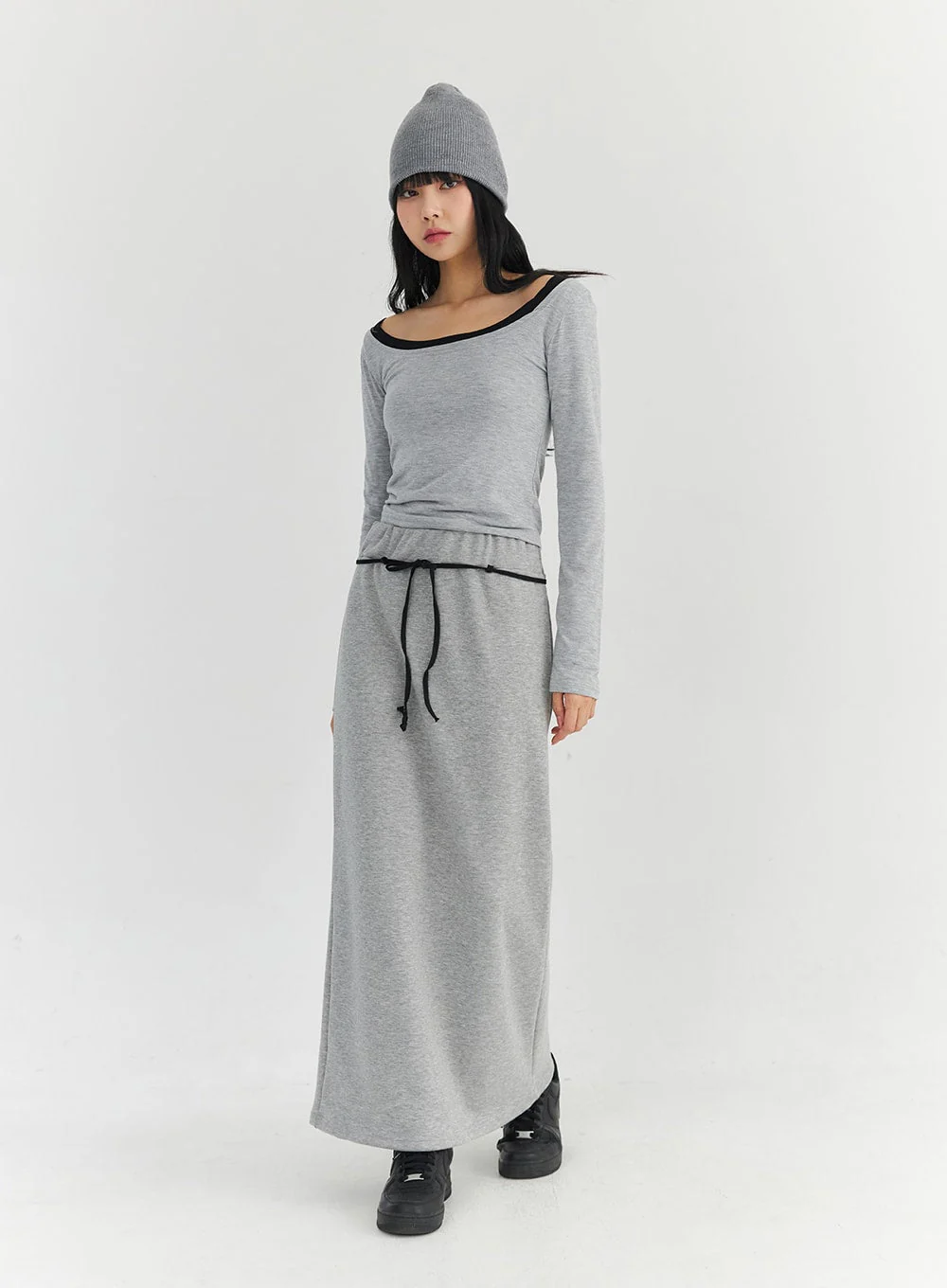 Wide U-Neck Semi Crop T-Shirt CN09 - Image 5